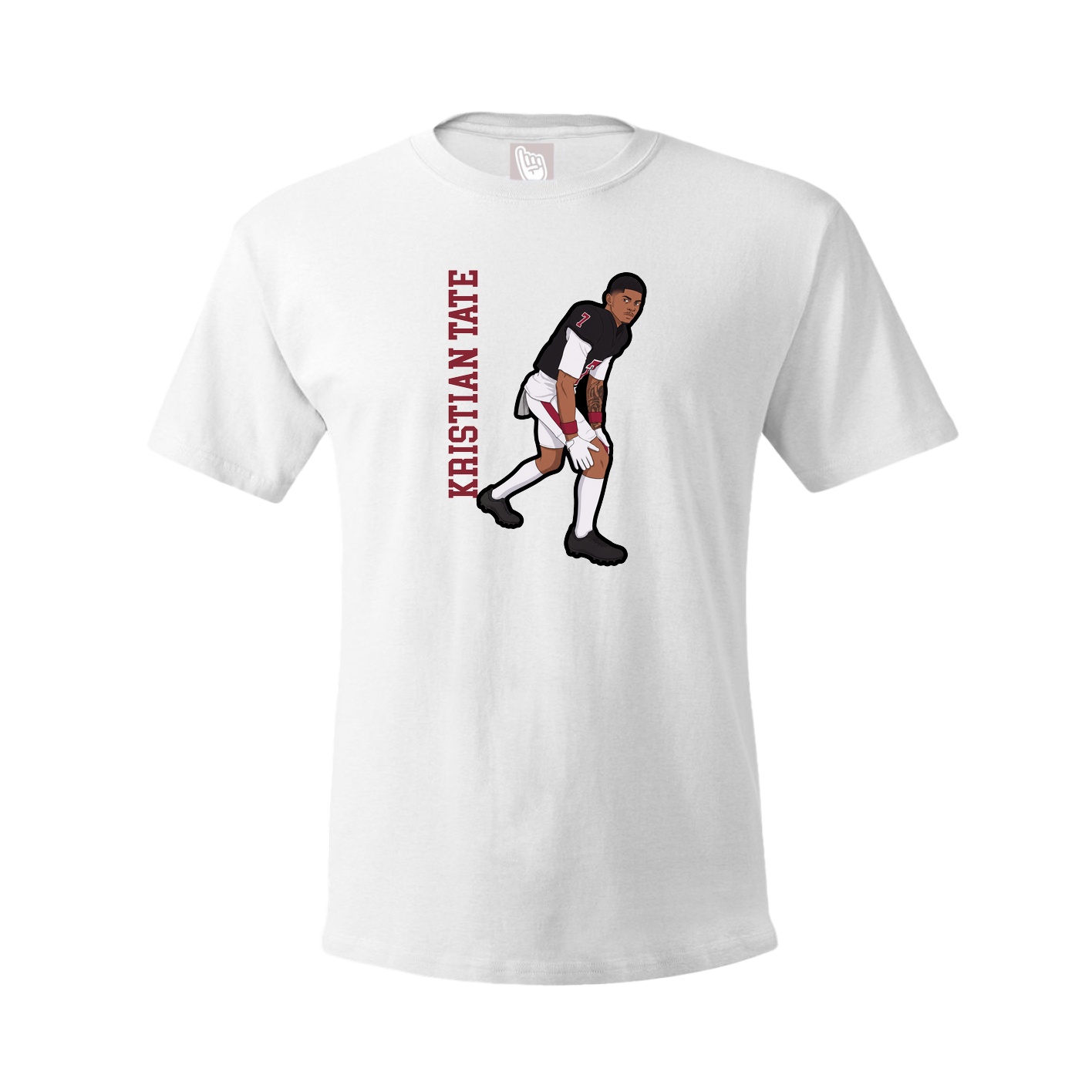 Tee — Name Vertical in White