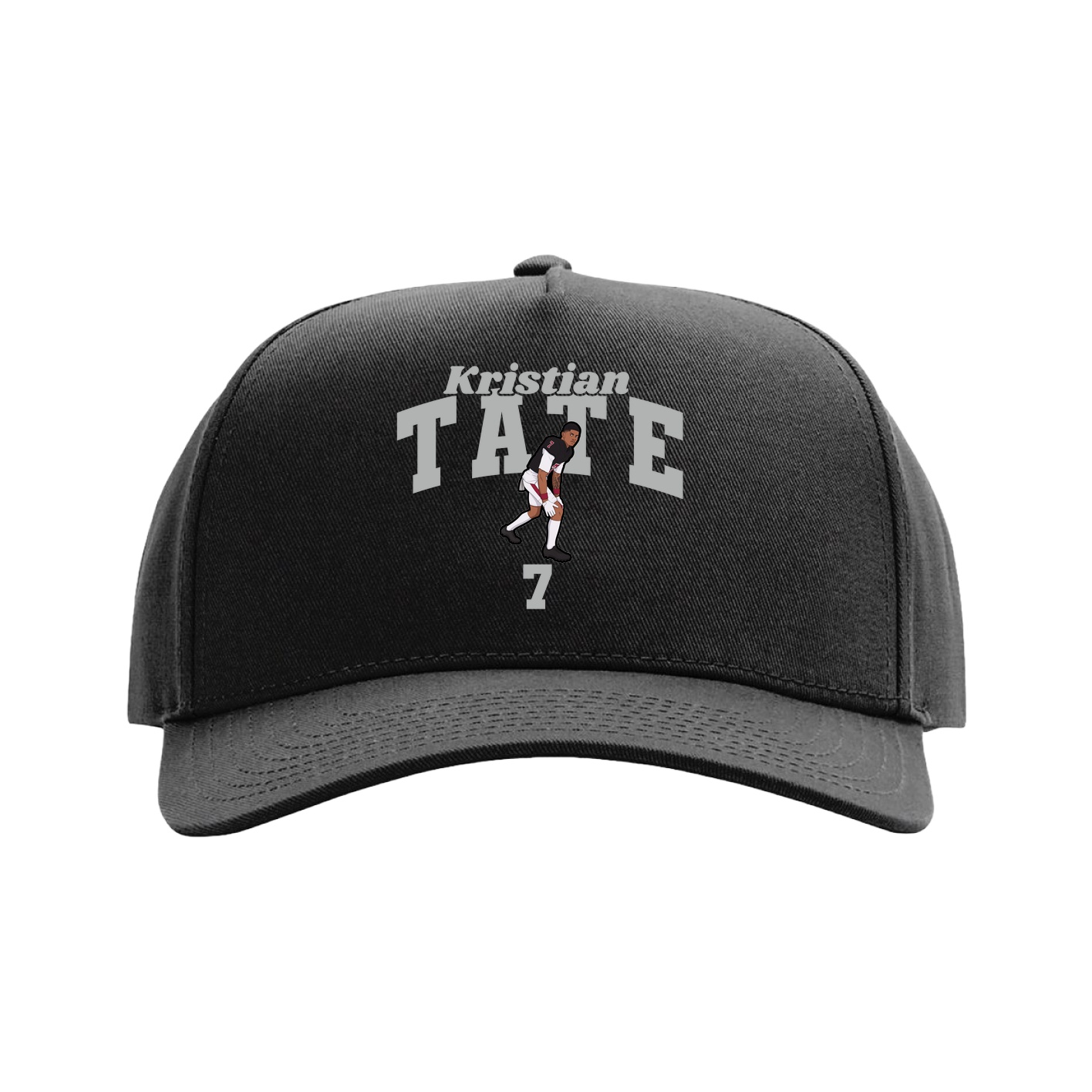 Full Fabric Five-Panel Champ Cap — Signature Arch in Black