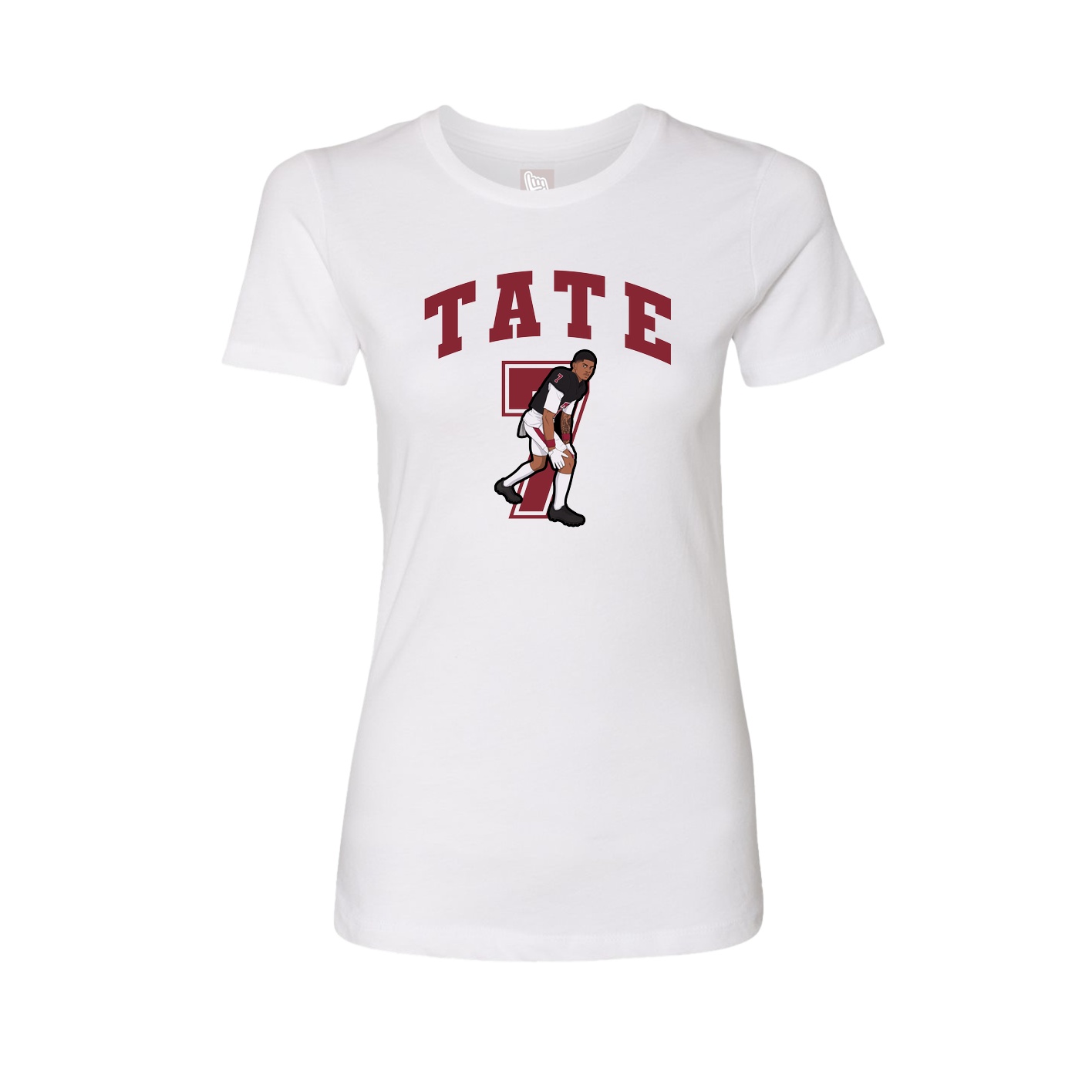 Fitted Women's Tee — Number in White