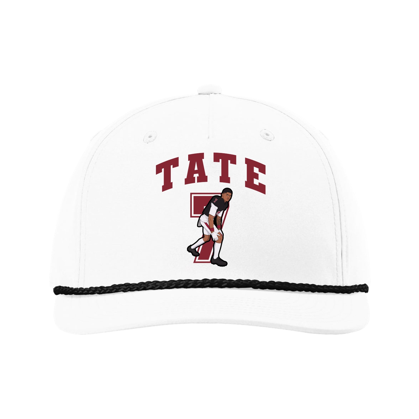 Five-Panel Classic Rope Cap — Number in White