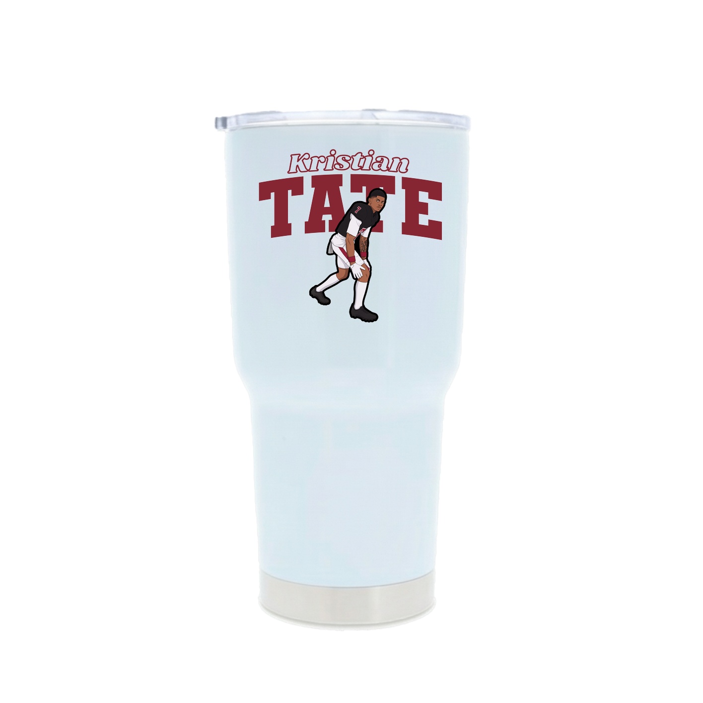30oz Stainless Steel Tumbler — Name Arch in White
