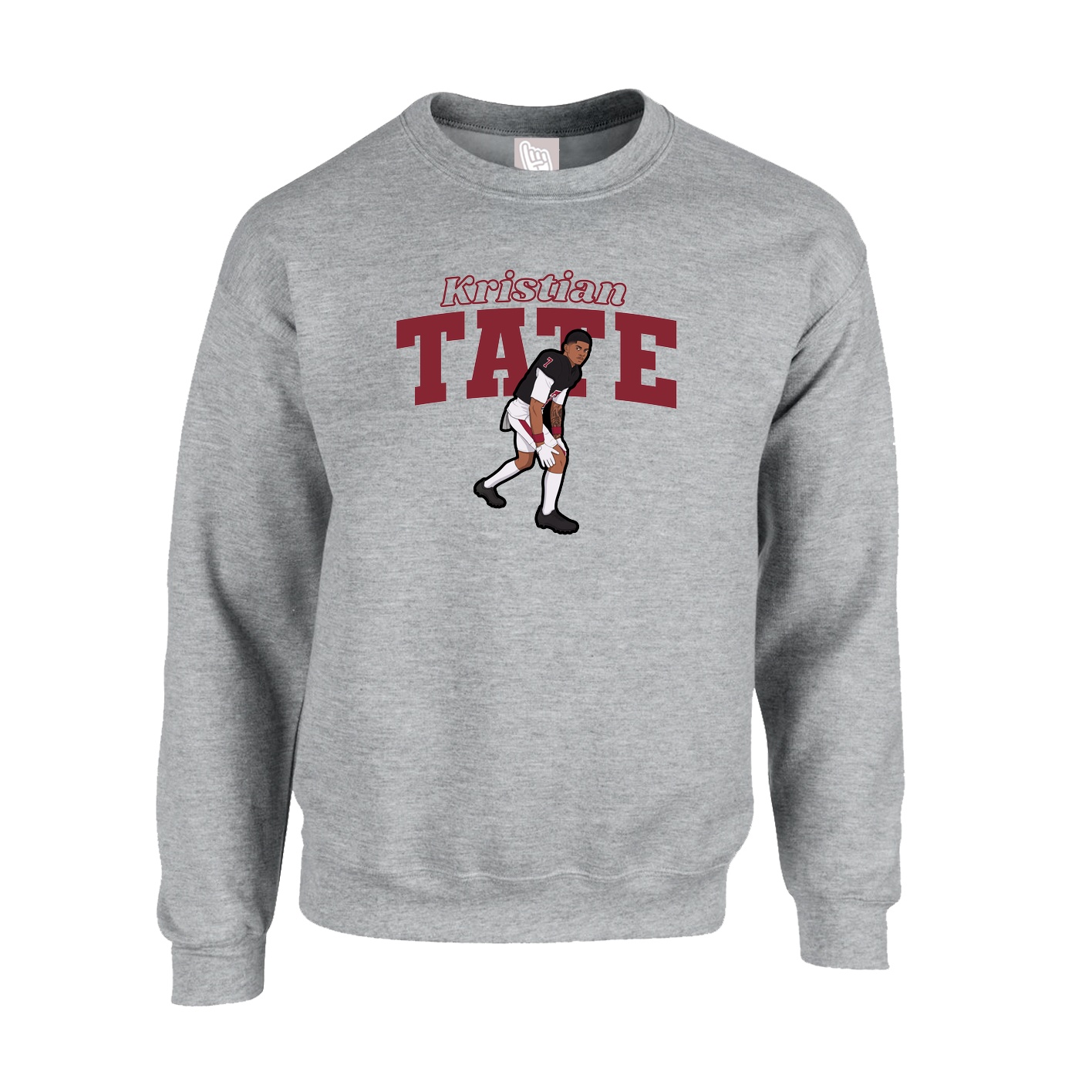 Fleece Crew — Name Arch in Grey