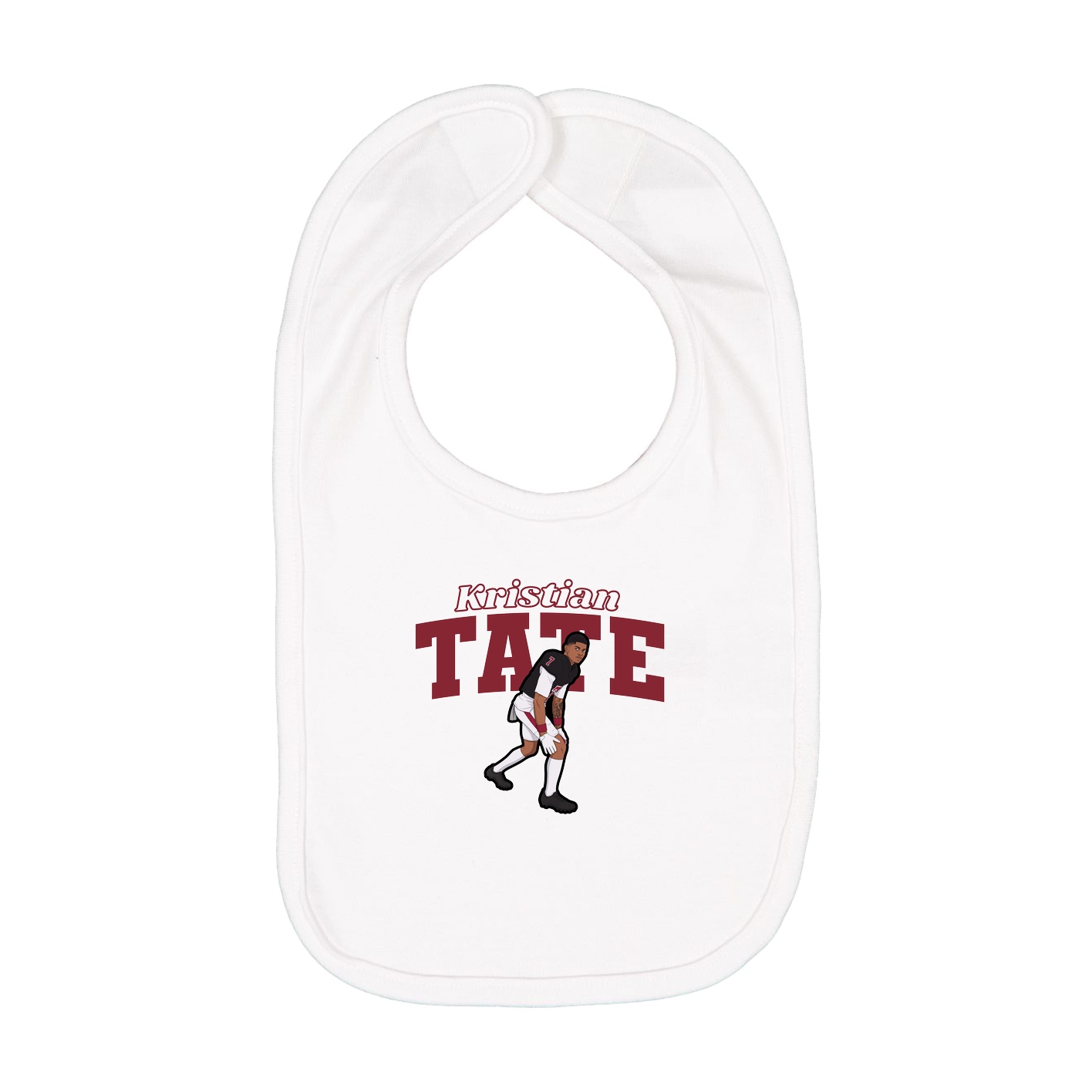 Infant Bib — Name Arch in White