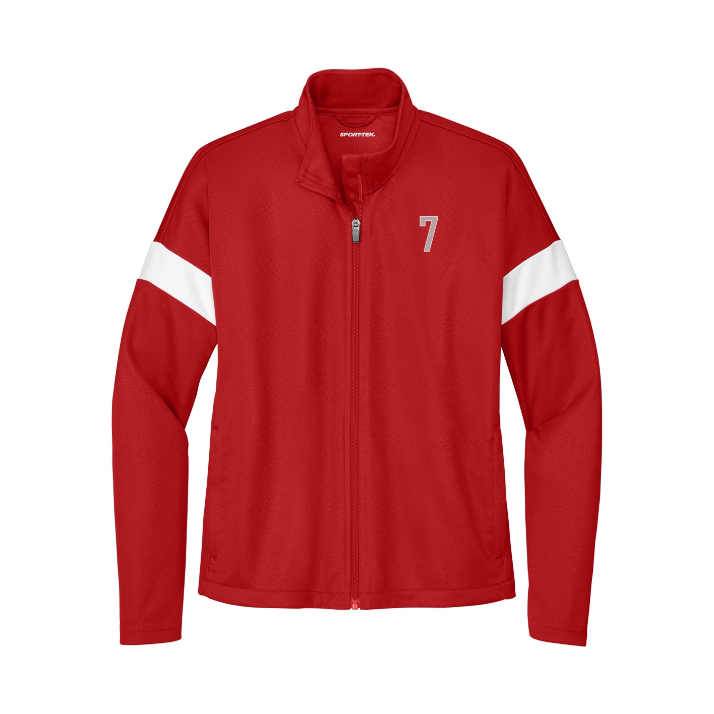 Womens Team Travel Full-Zip Jacket — Front Shirsy in Cardinal/White