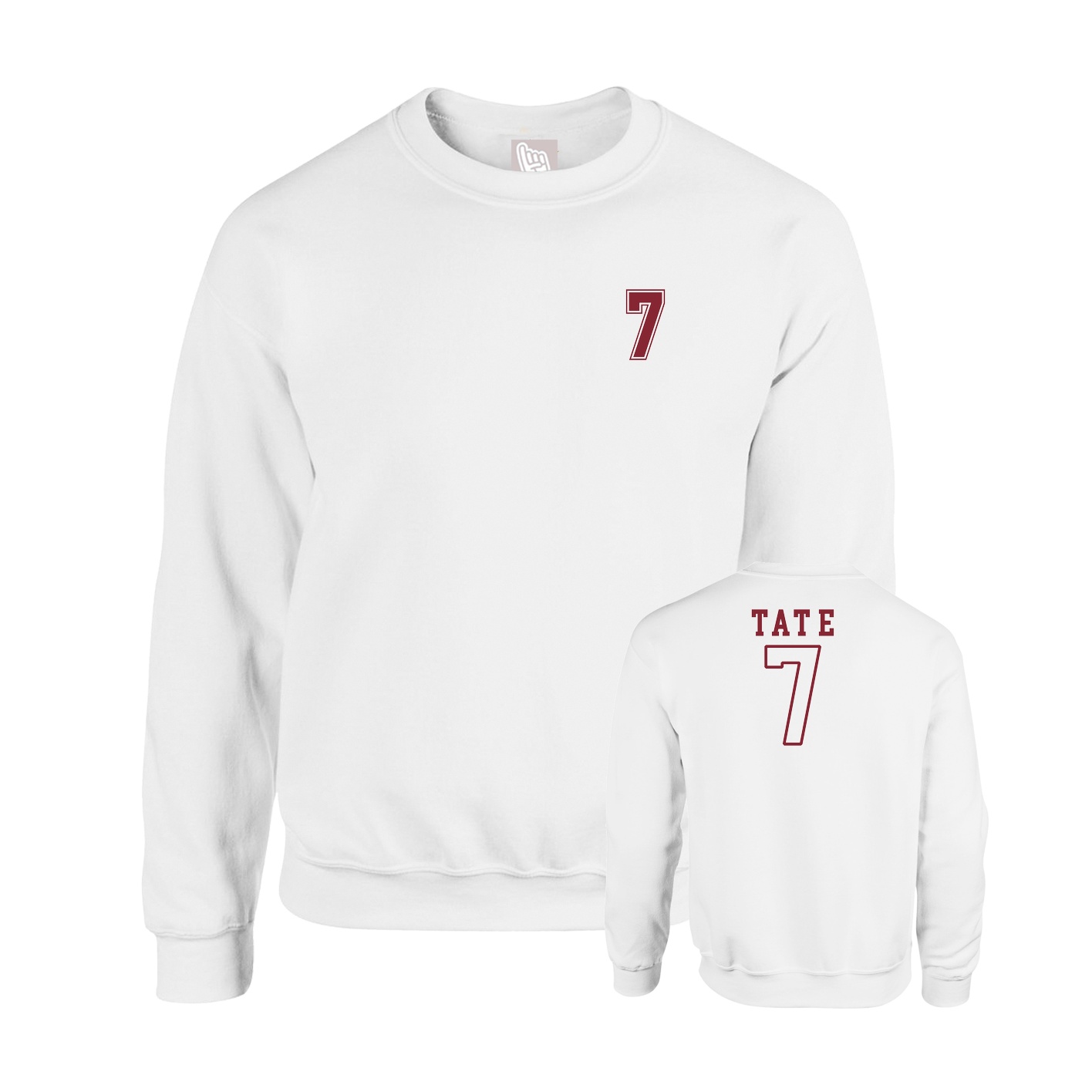 Fleece Crew — Chest Back in White