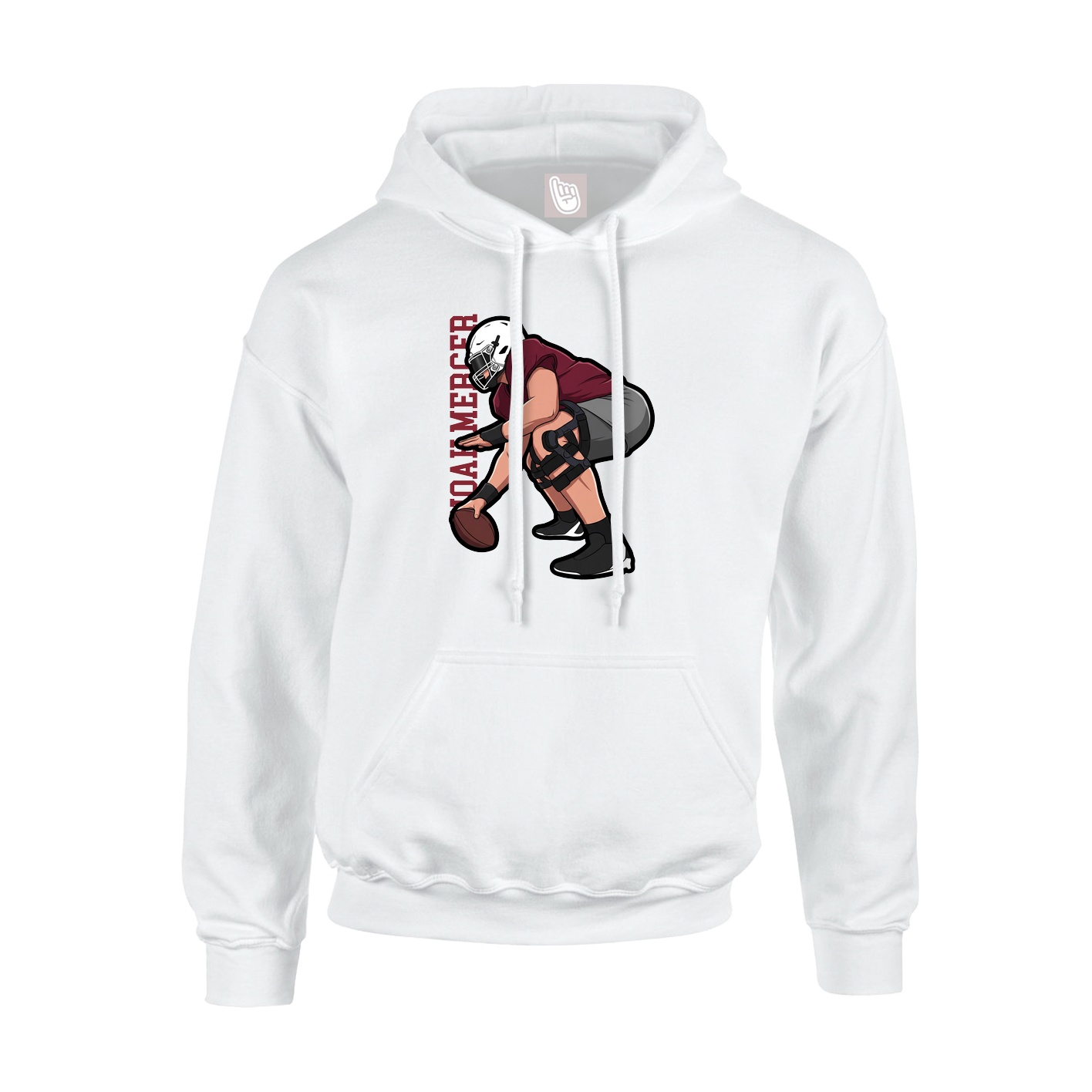 Youth Hoodie — Name Vertical in White