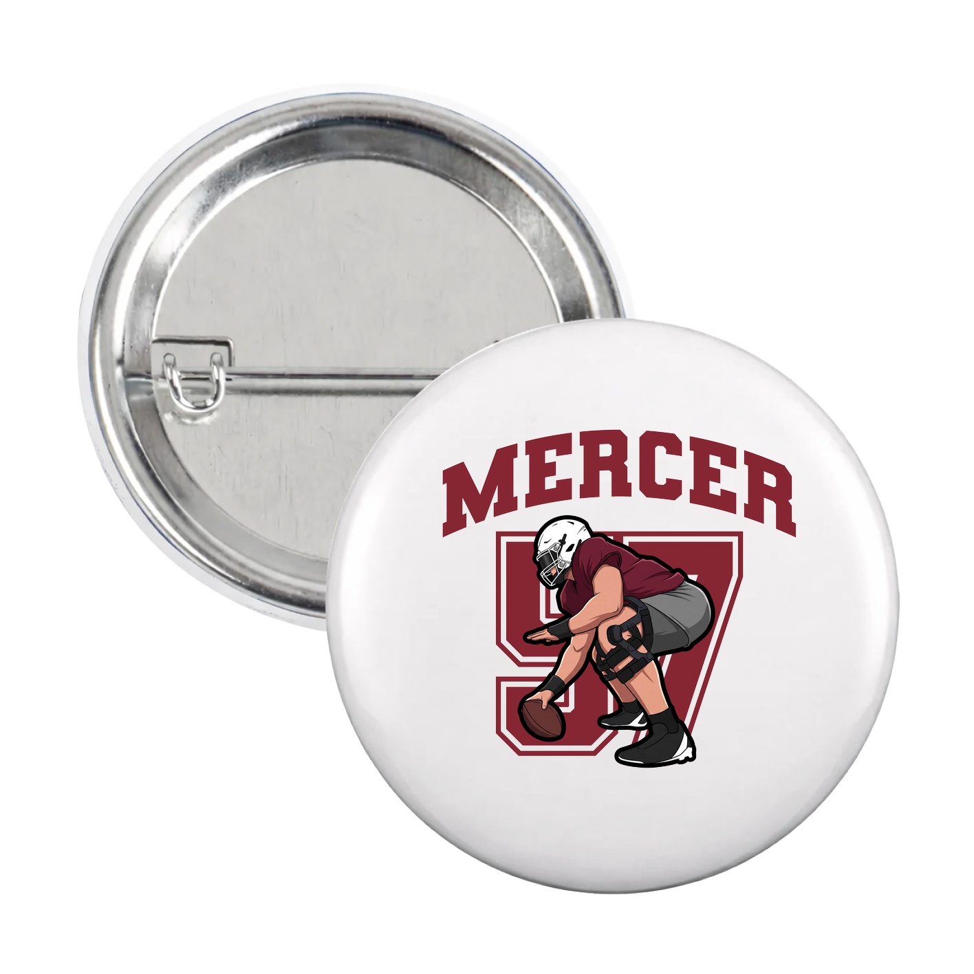 Game Day Button — Number in White