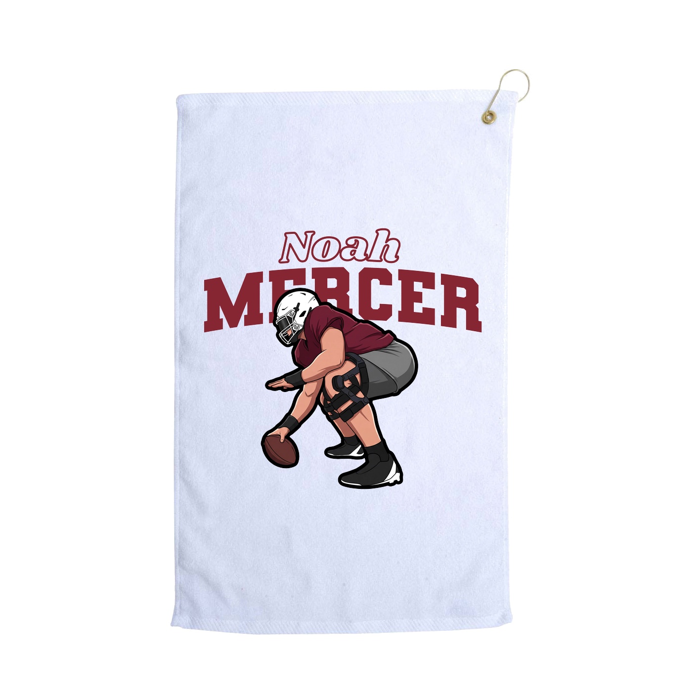 Golf Towel — Name Arch in White