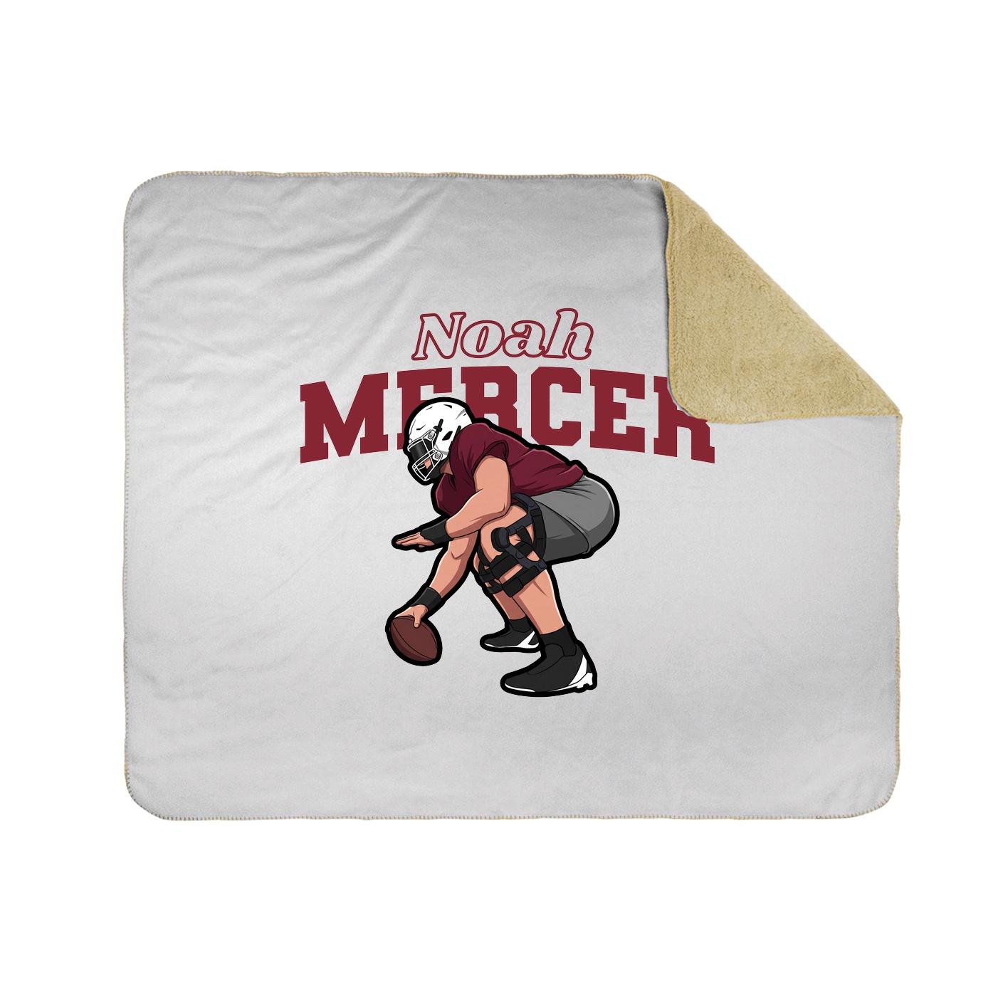 Throw Blanket — Name Arch in White
