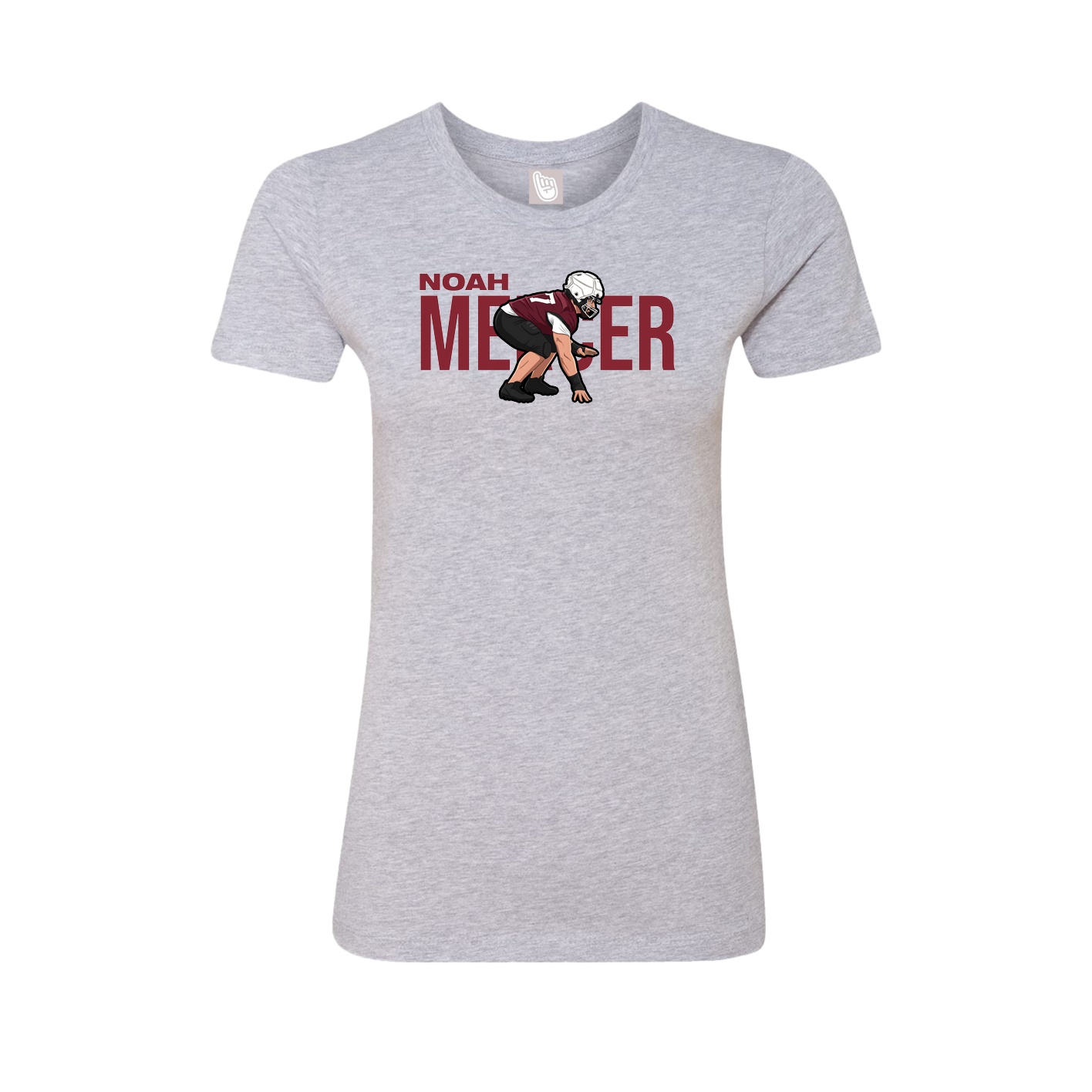 Fitted Women's Tee — Player Name in Grey