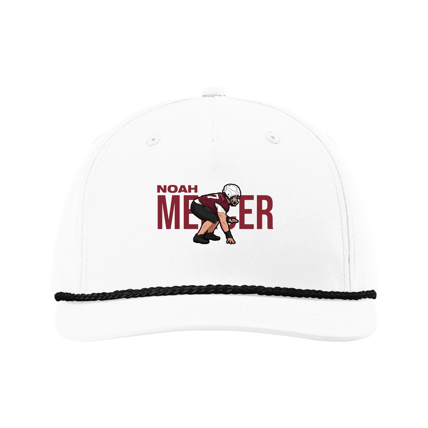 Five-Panel Classic Rope Cap — Player Name in White