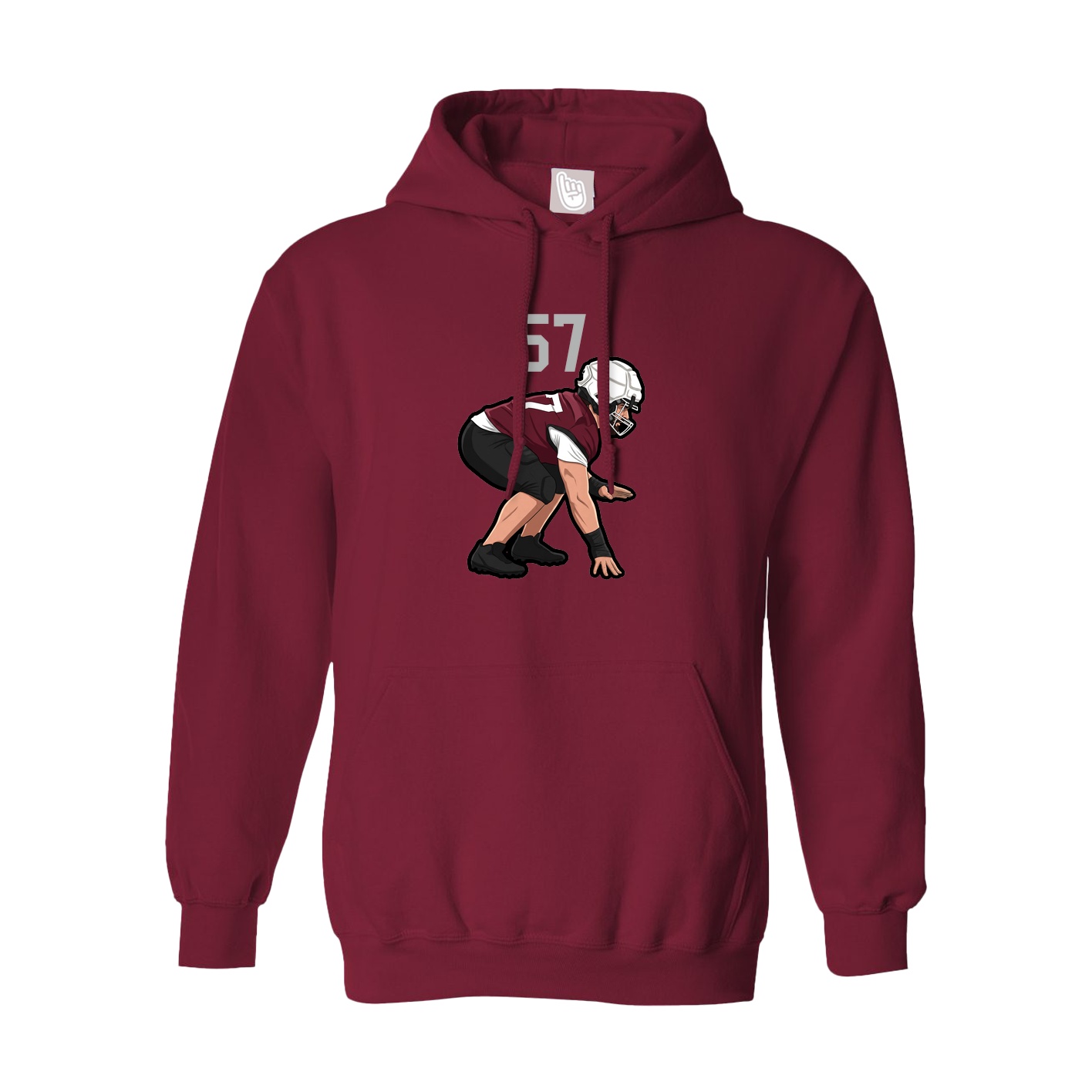 Hoodie — Number Top in Cardinal
