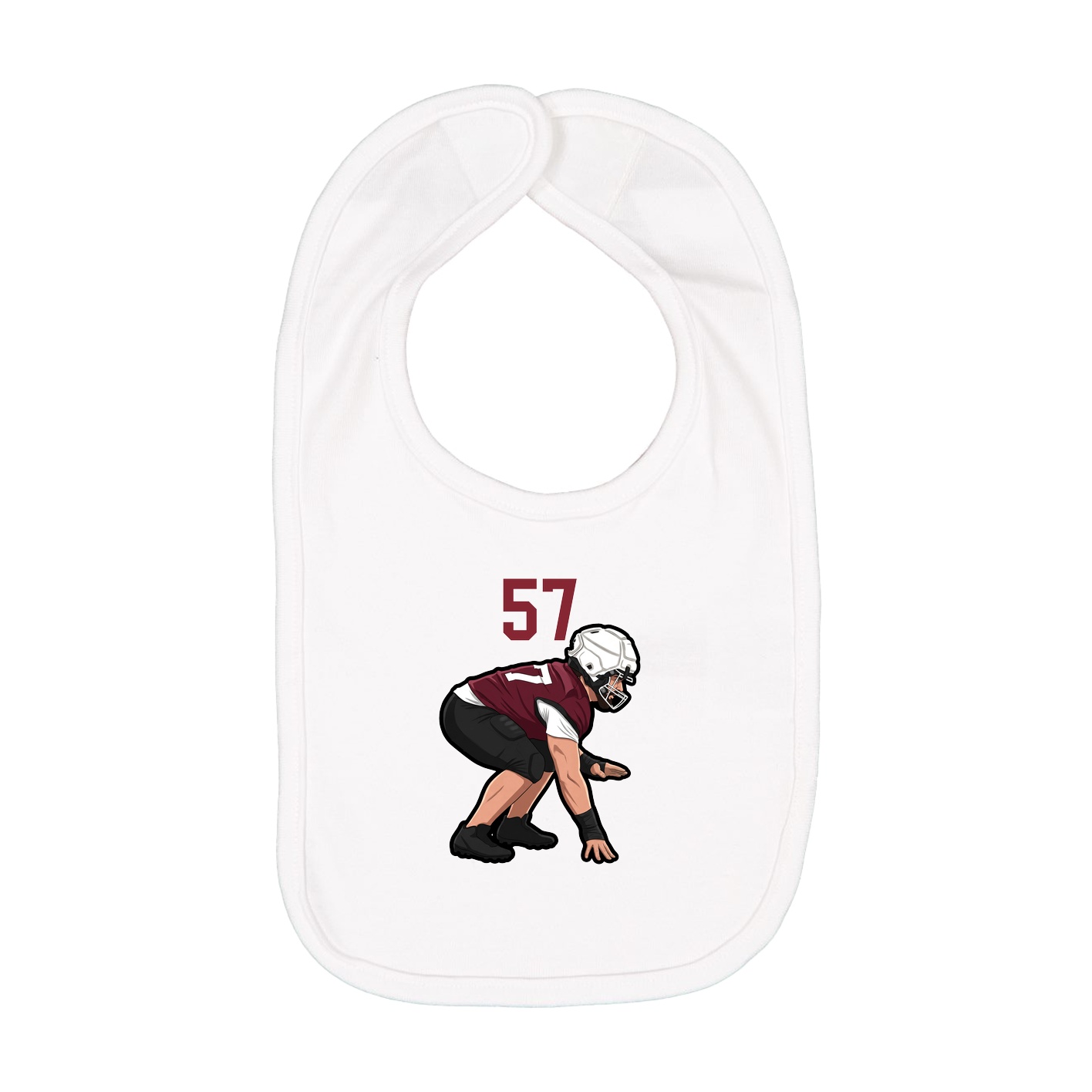 Infant Bib — Number Top in White