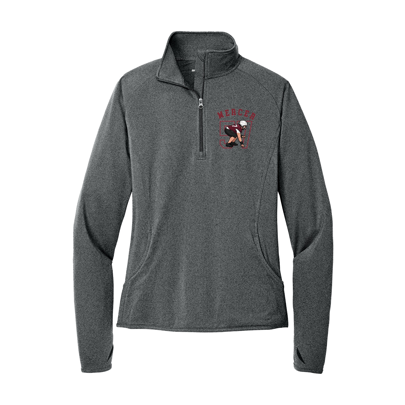 Women's Q-Zip Pullover — Shirsey Arch in Grey