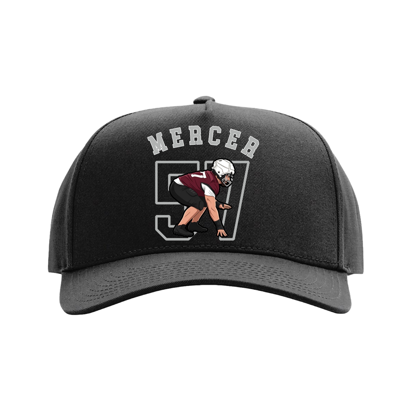 Full Fabric Five-Panel Champ Cap — Shirsey Arch in Black