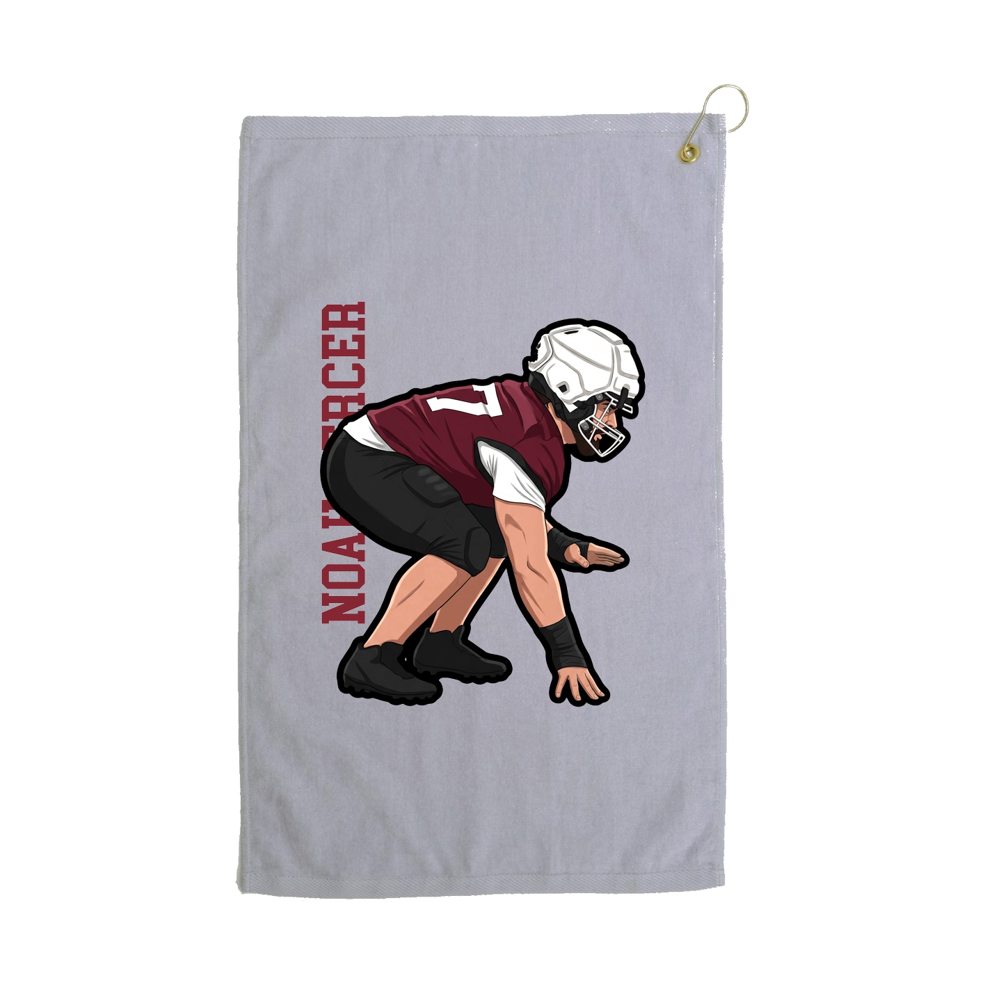 Golf Towel — Name Vertical in Grey