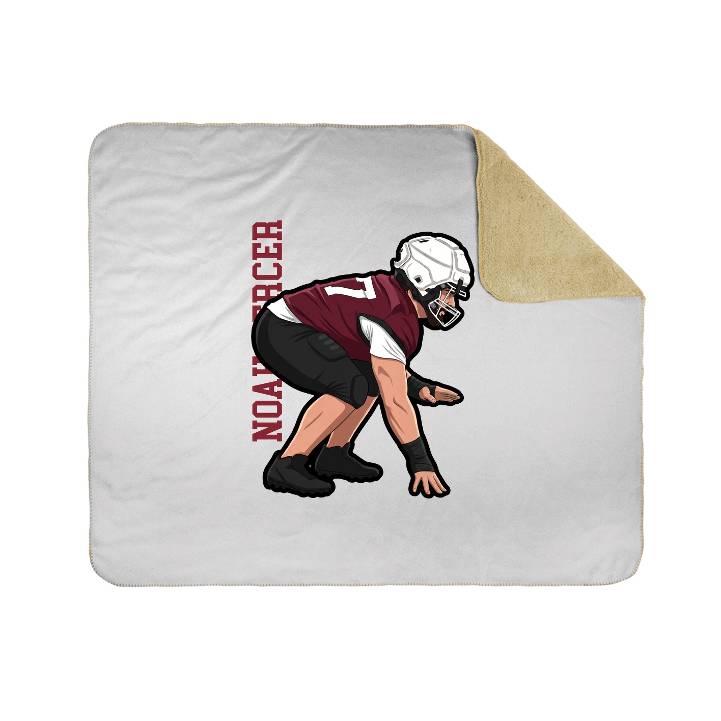 Throw Blanket — Name Vertical in White