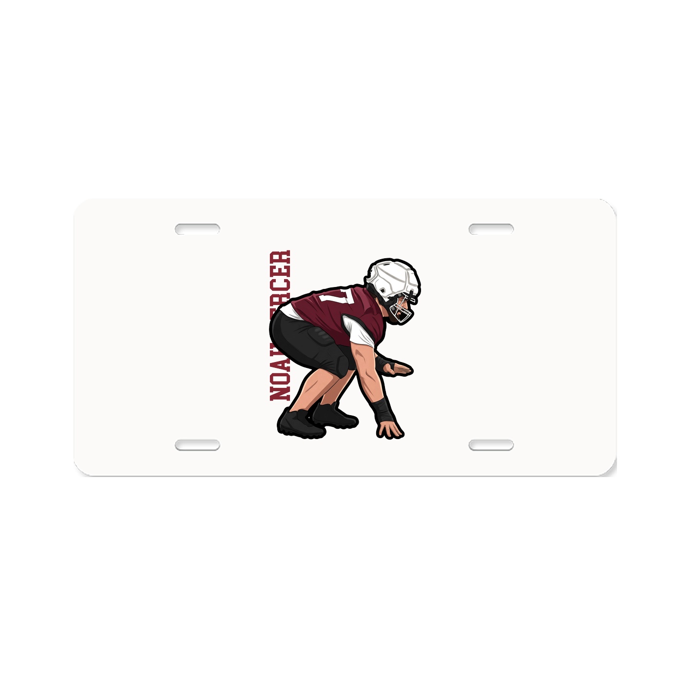 License Plate — Name Vertical in Classic