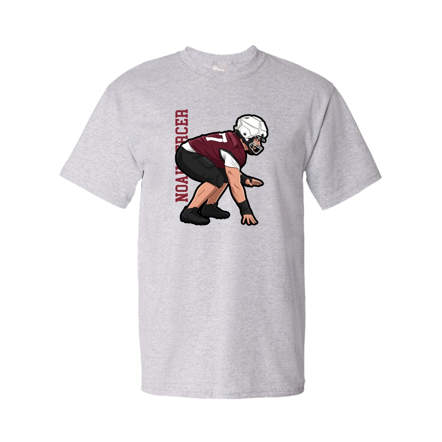 Tee — Name Vertical in Grey