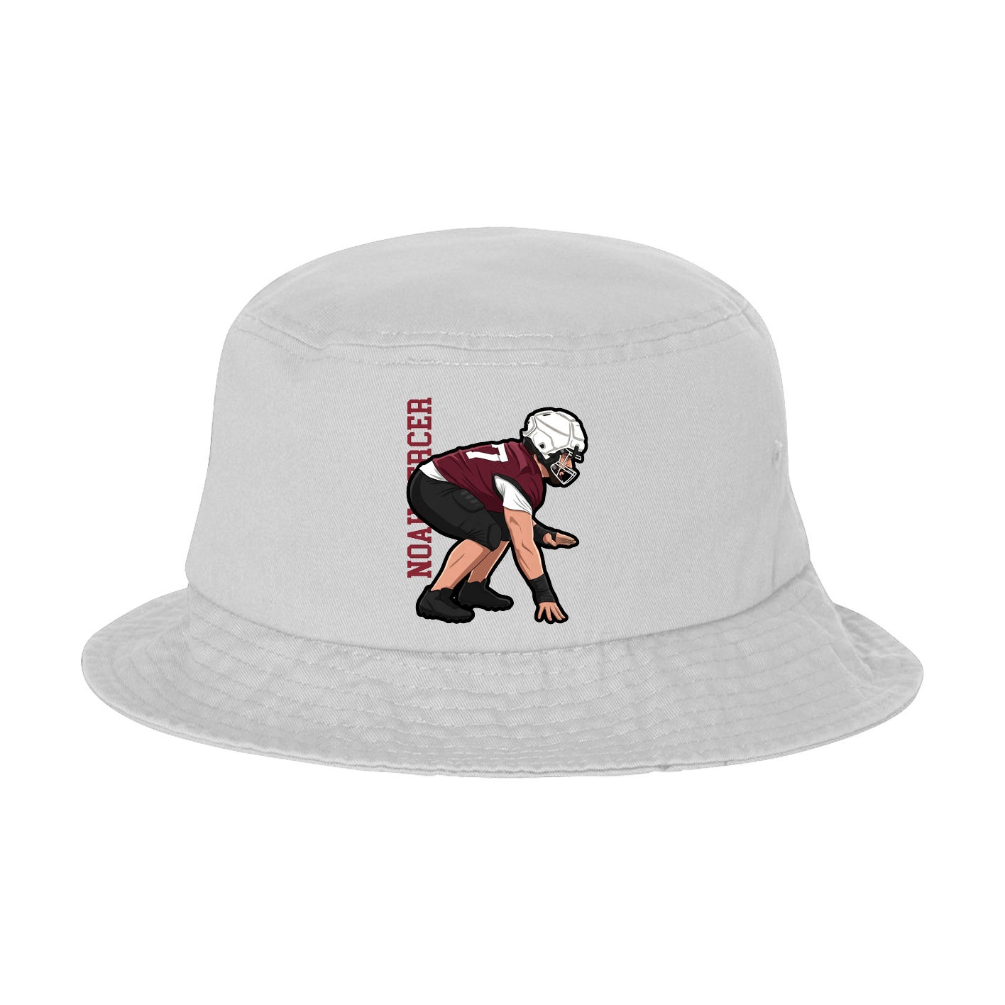 Bucket Cap — Name Vertical in White