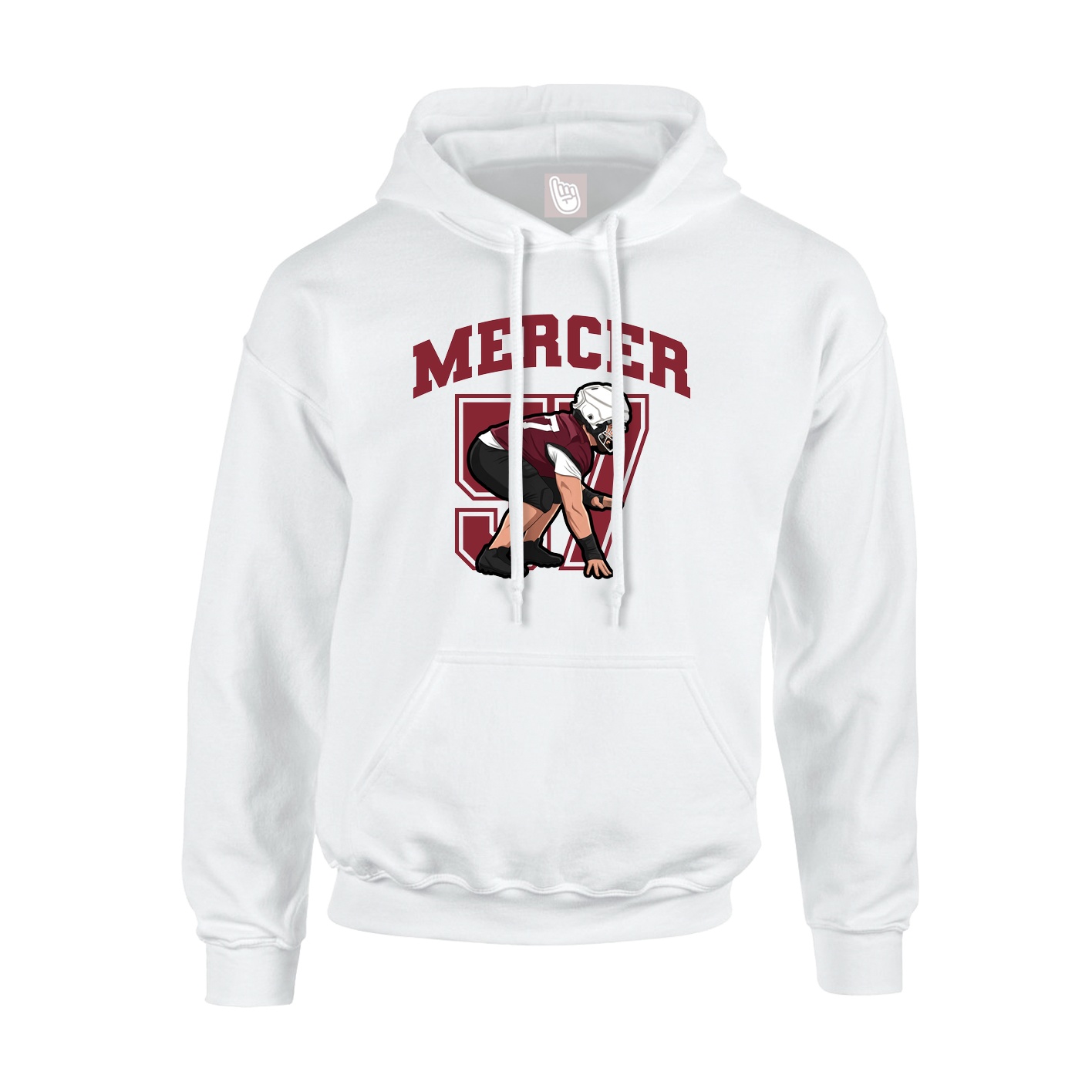 Hoodie — Number in White