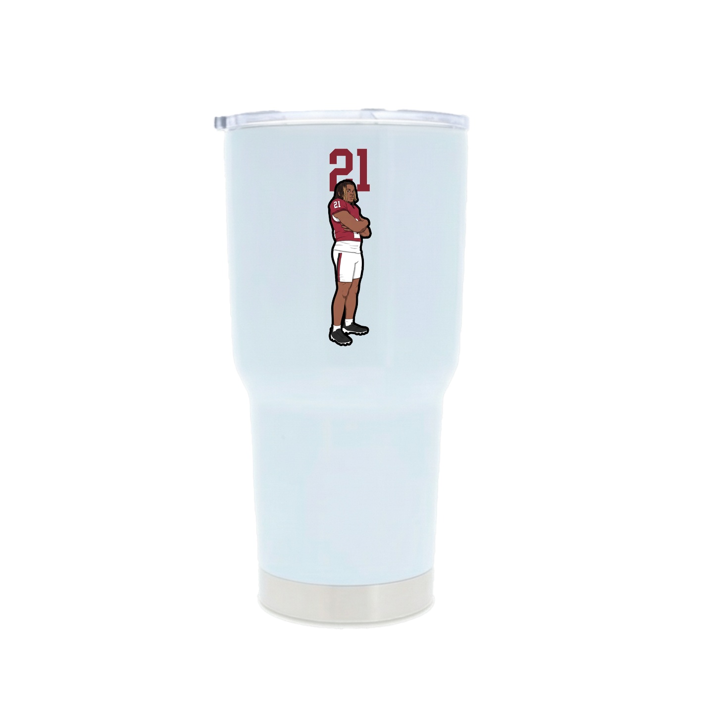 30oz Stainless Steel Tumbler — Number Top in White