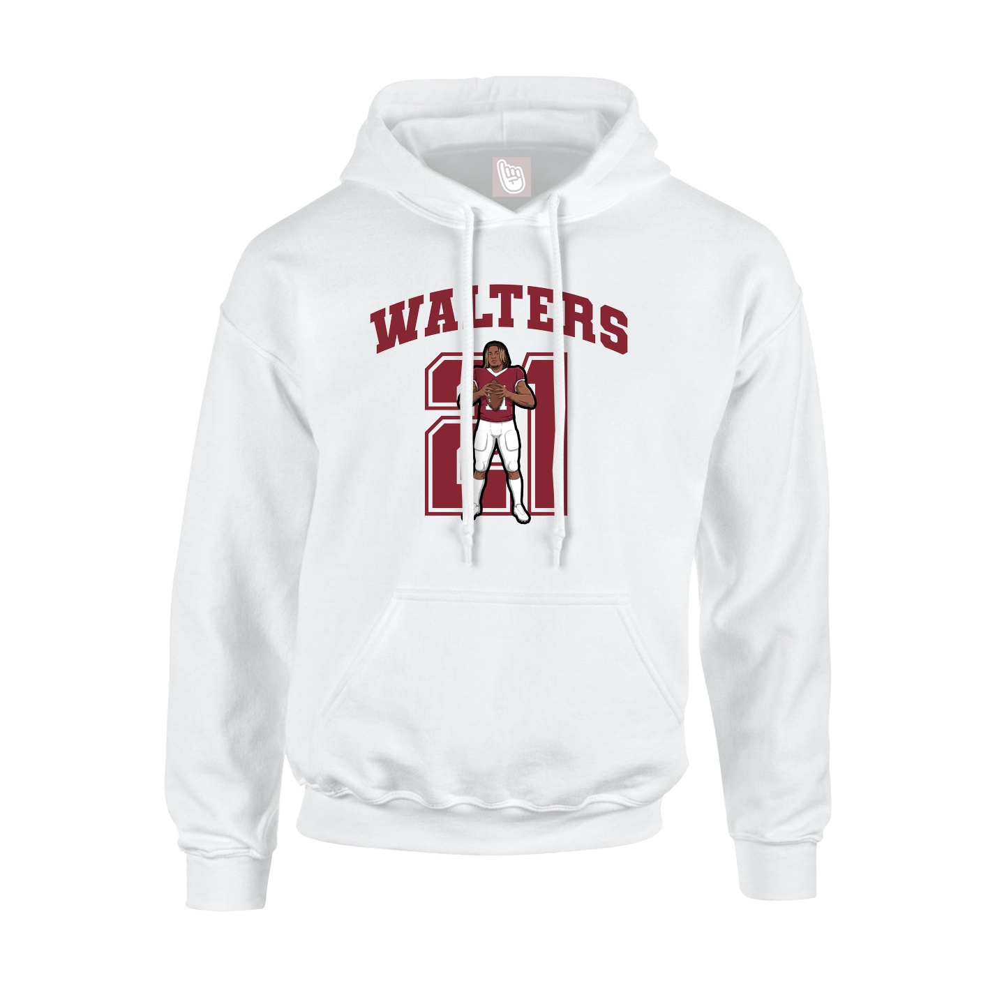 Hoodie — Number in White