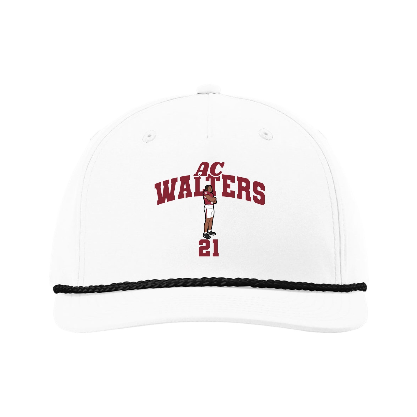 Five-Panel Classic Rope Cap — Signature Arch in White