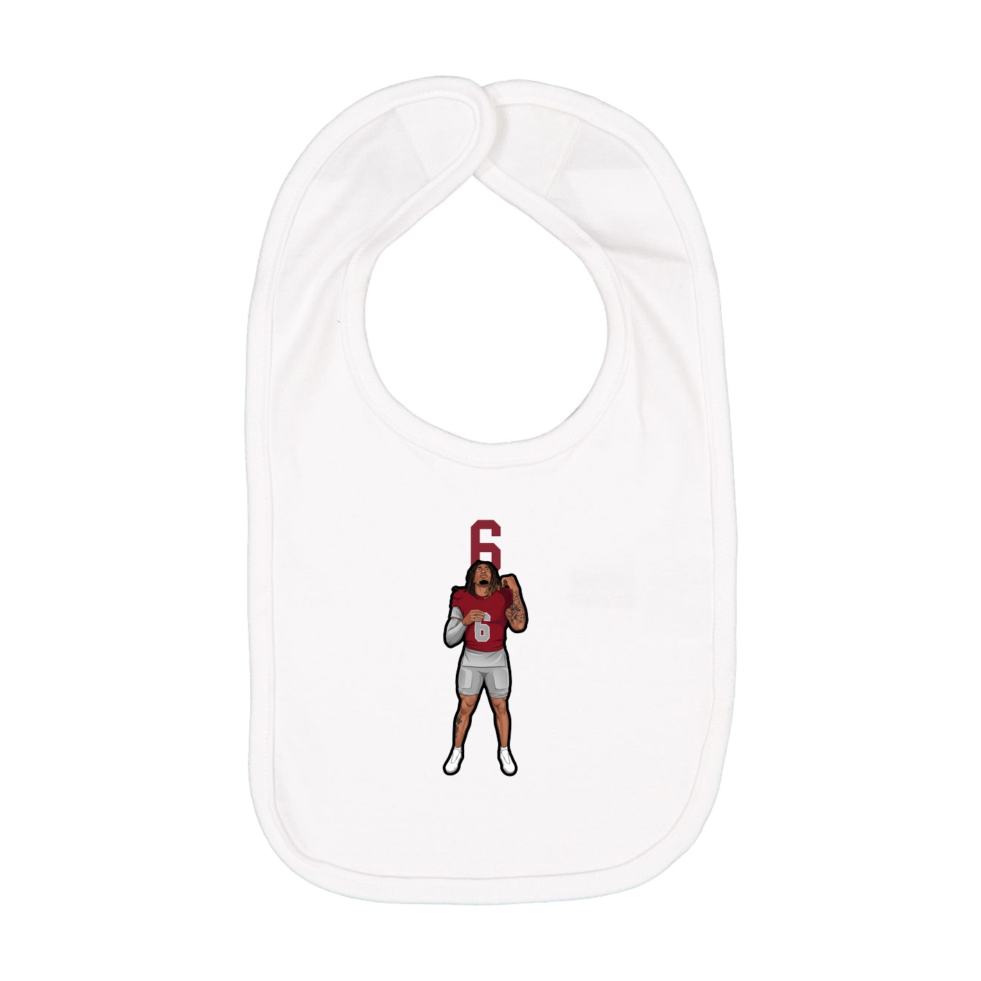 Infant Bib — Number Top in White