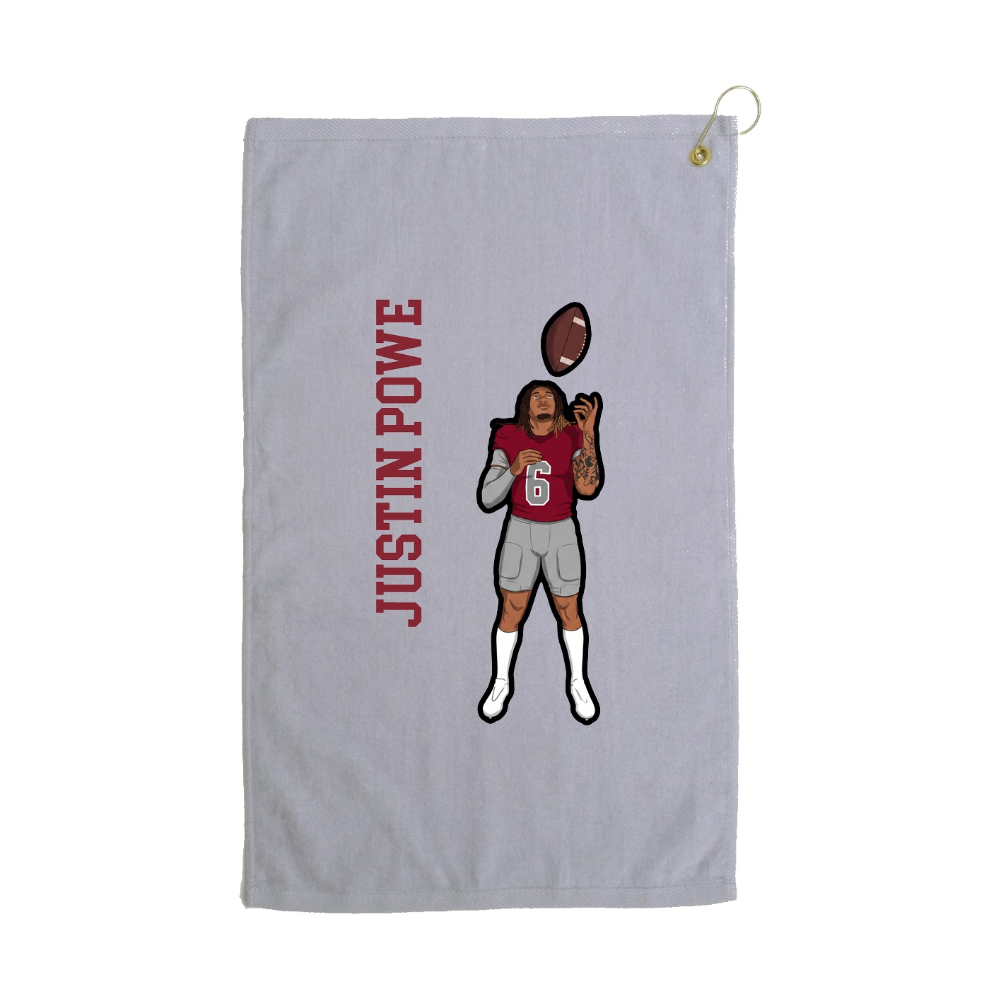 Golf Towel — Name Vertical in Grey