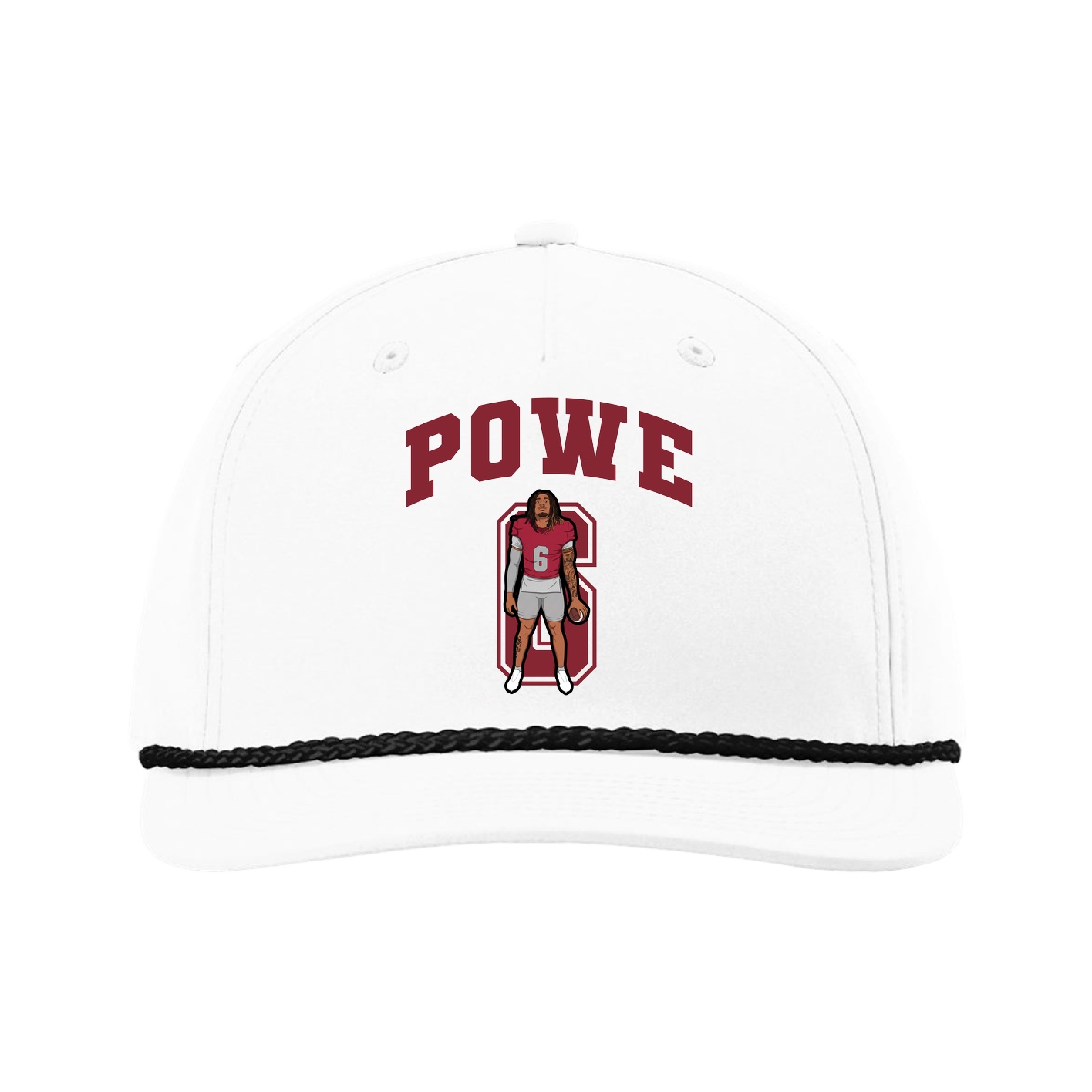 Five-Panel Classic Rope Cap — Number in White
