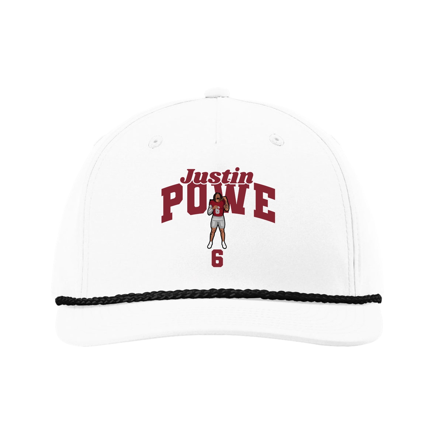 Five-Panel Classic Rope Cap — Signature Arch in White
