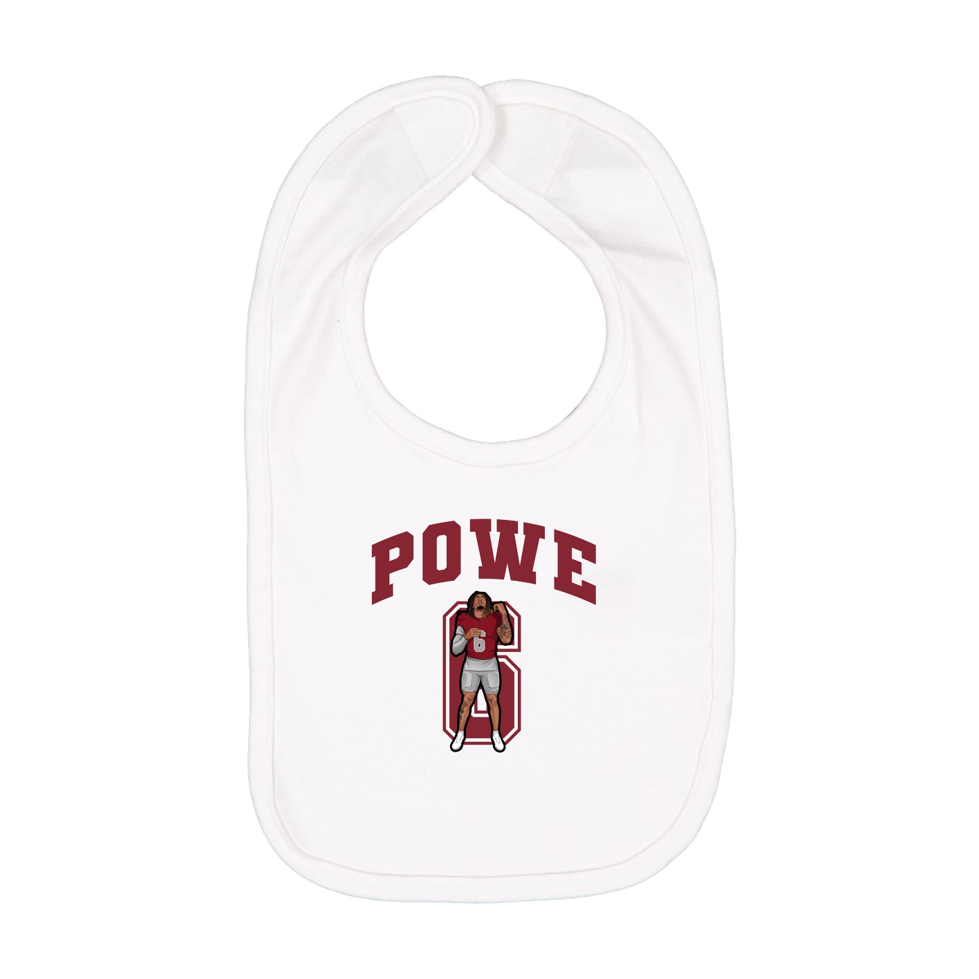 Infant Bib — Number in White