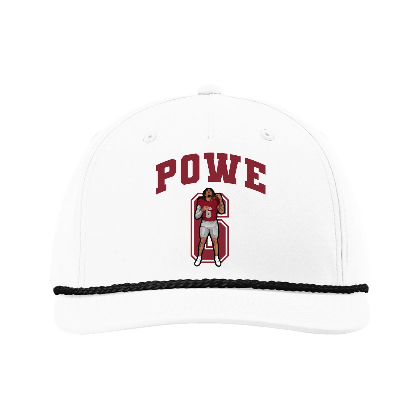 Five-Panel Classic Rope Cap — Number in White
