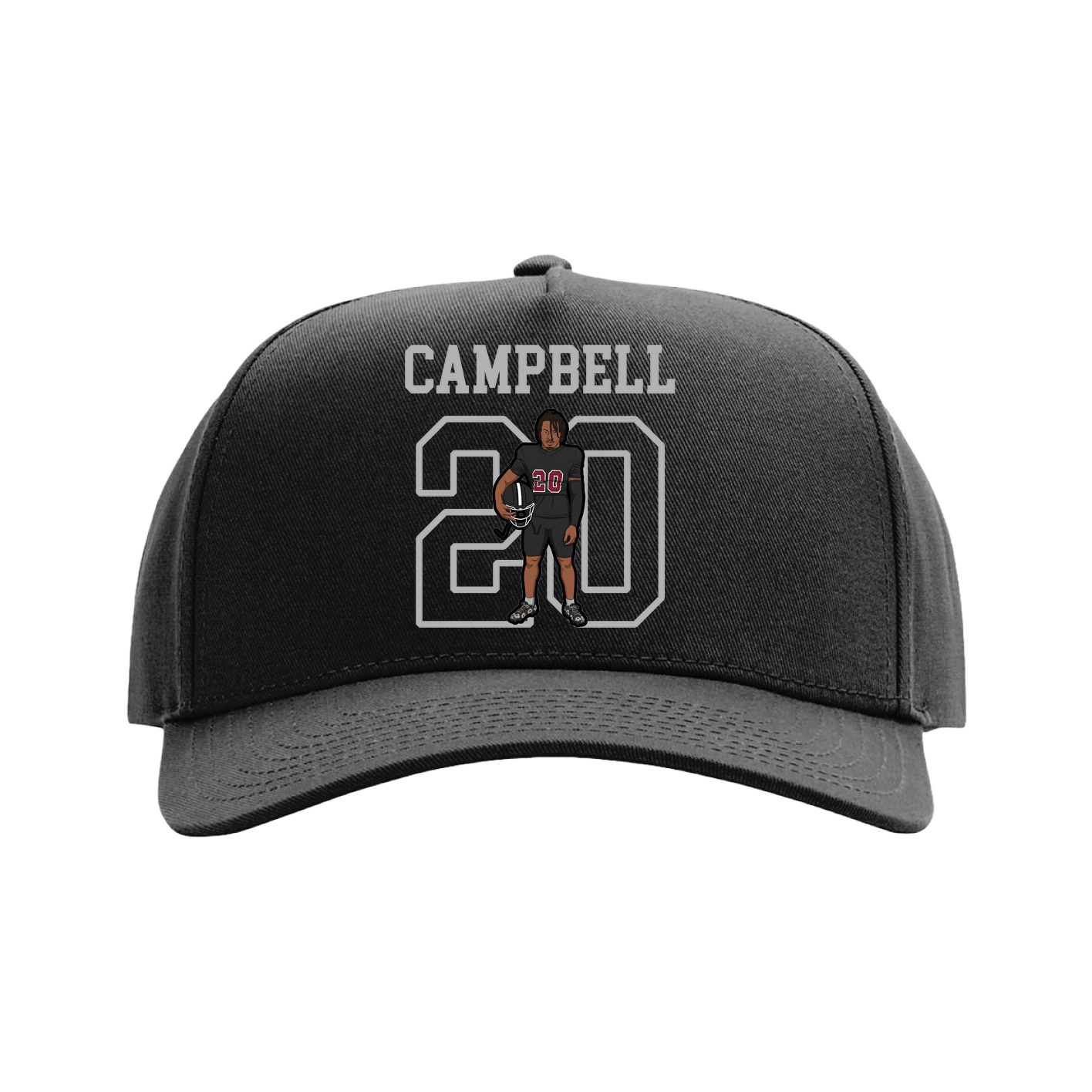 Full Fabric Five-Panel Champ Cap — Shirsey in Black