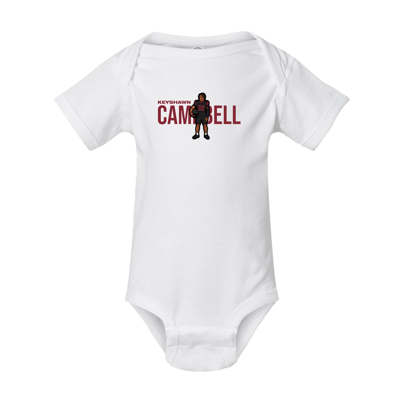 Baby Onesie — Player Name in White