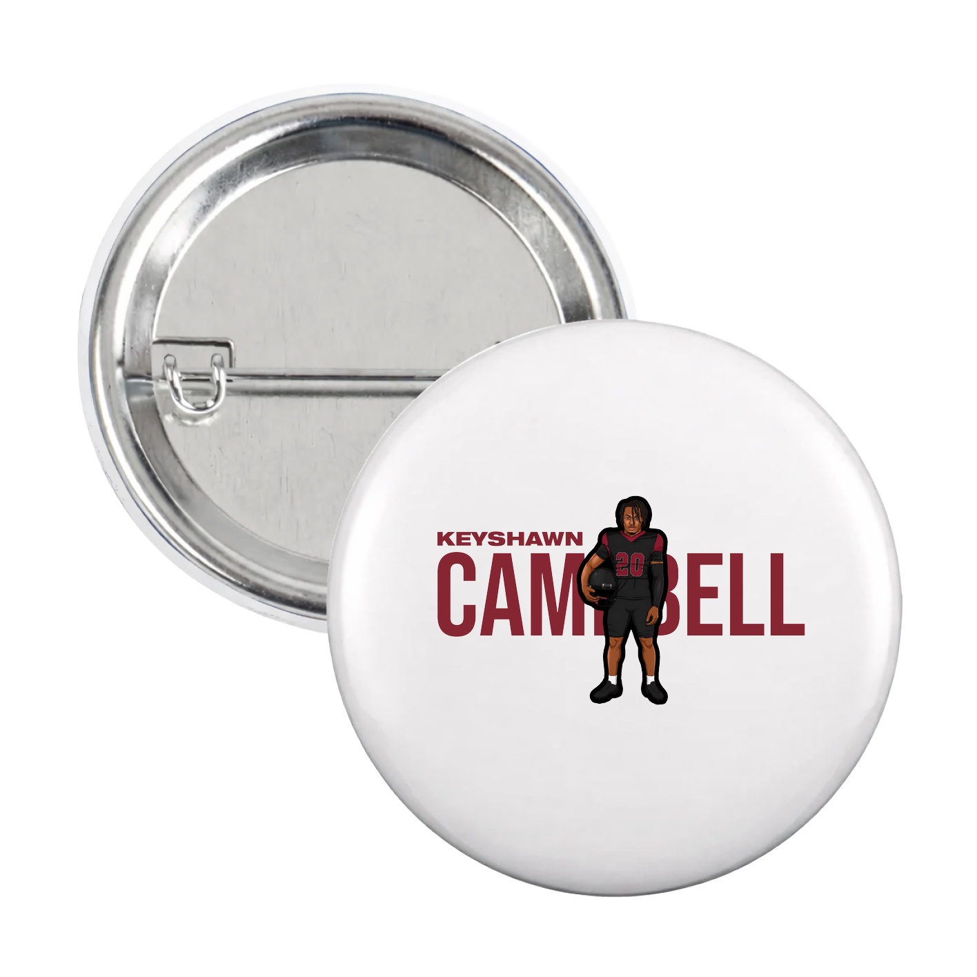 Game Day Button — Player Name in White