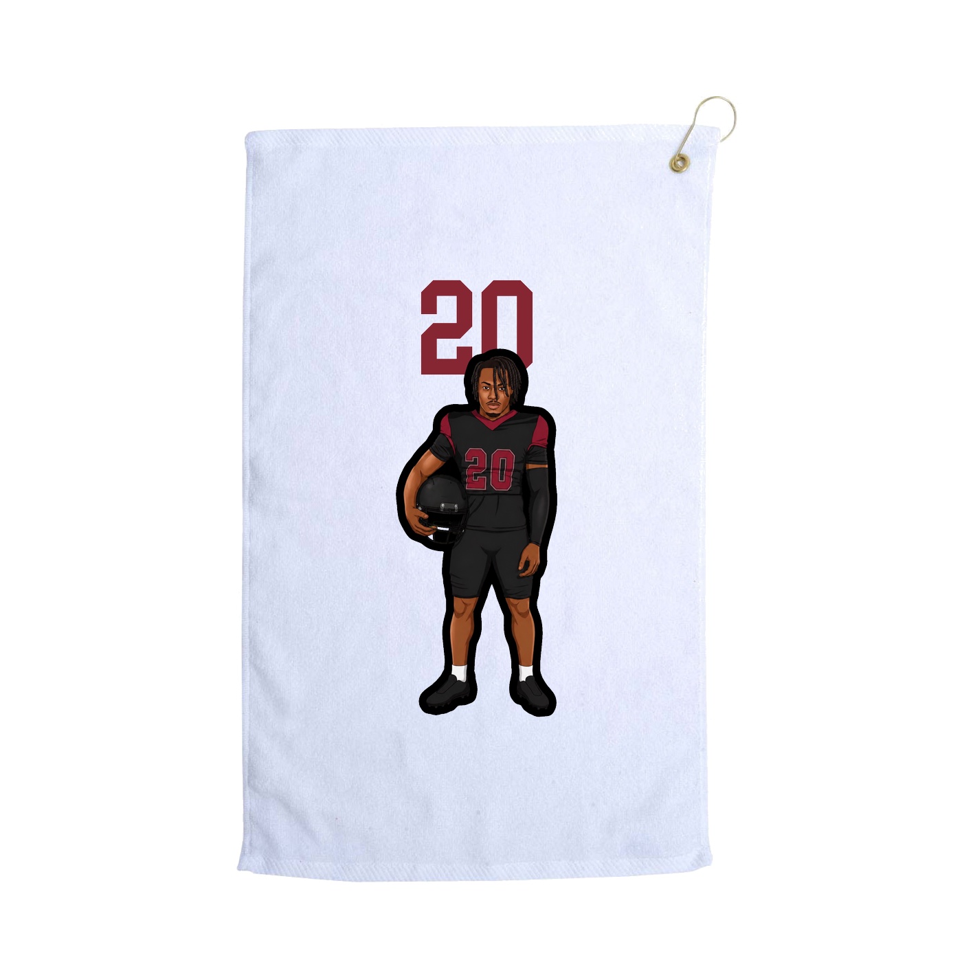 Golf Towel — Number Top in White