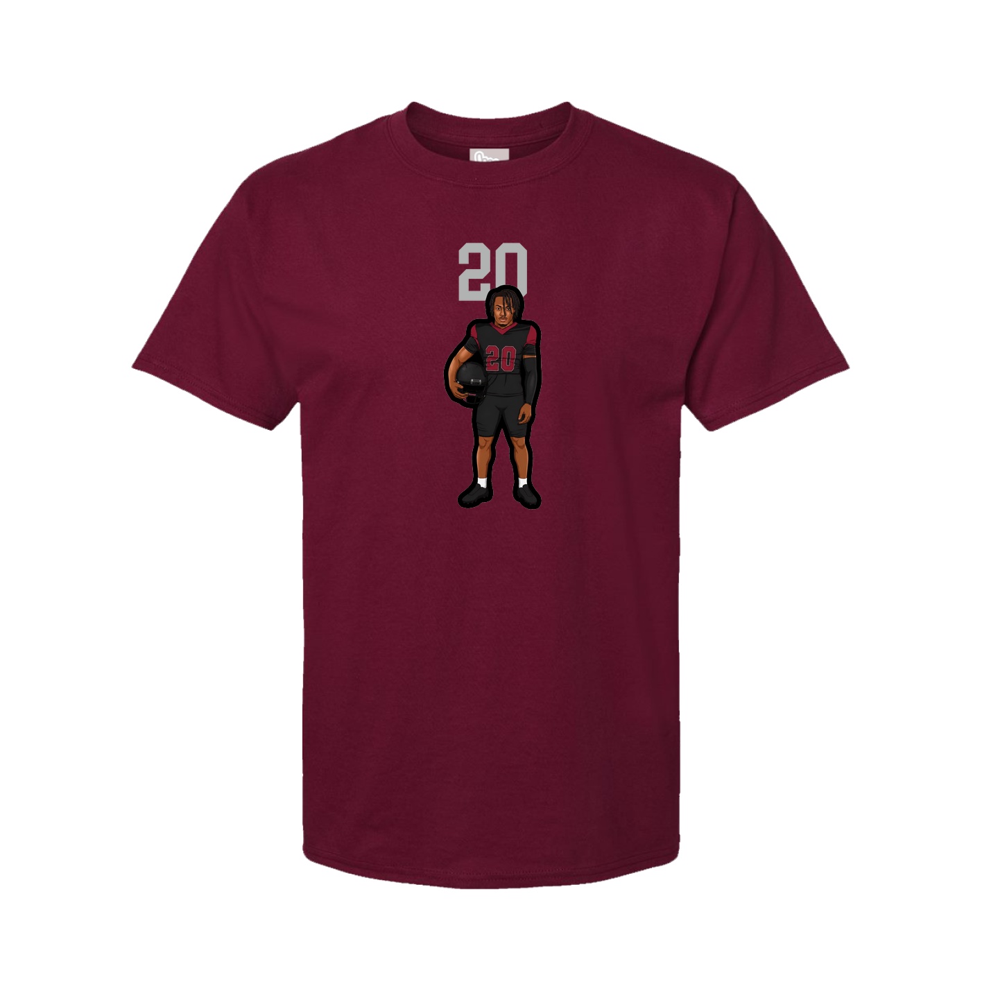 Youth Tee — Number Top in Cardinal
