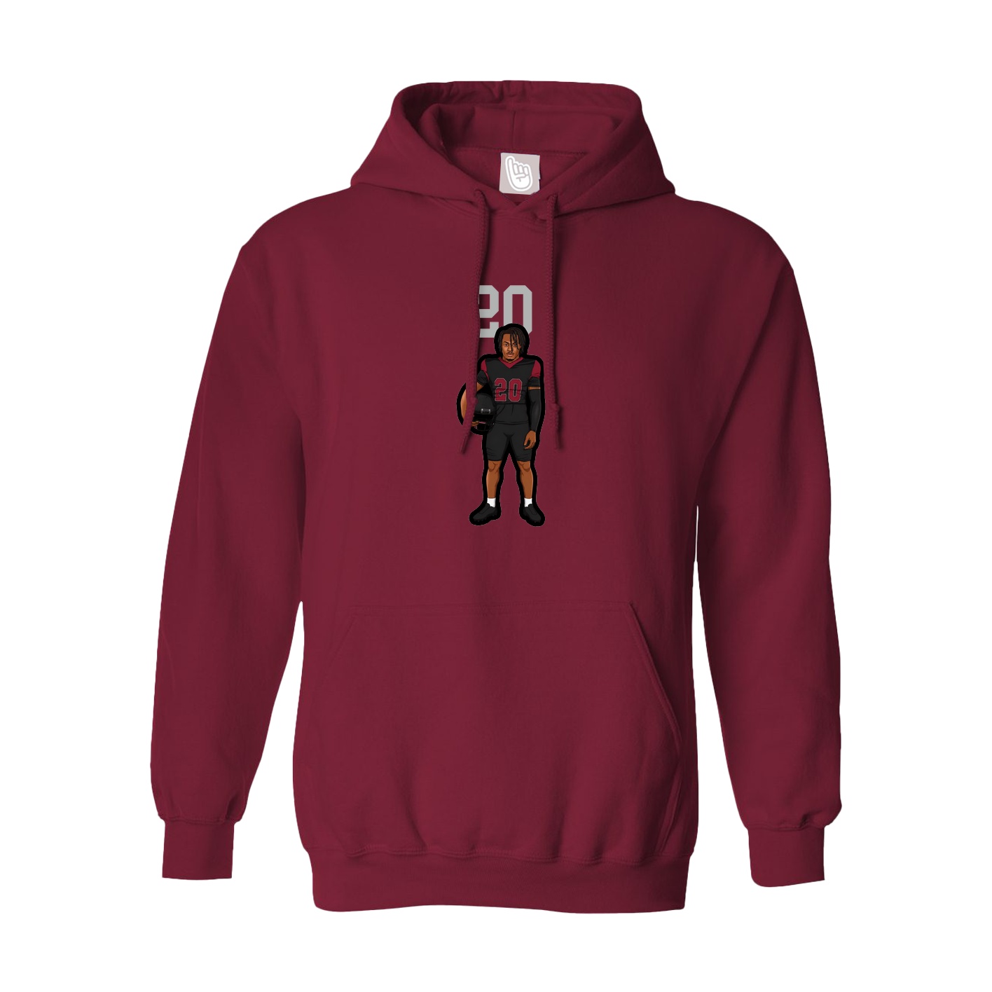 Hoodie — Number Top in Cardinal