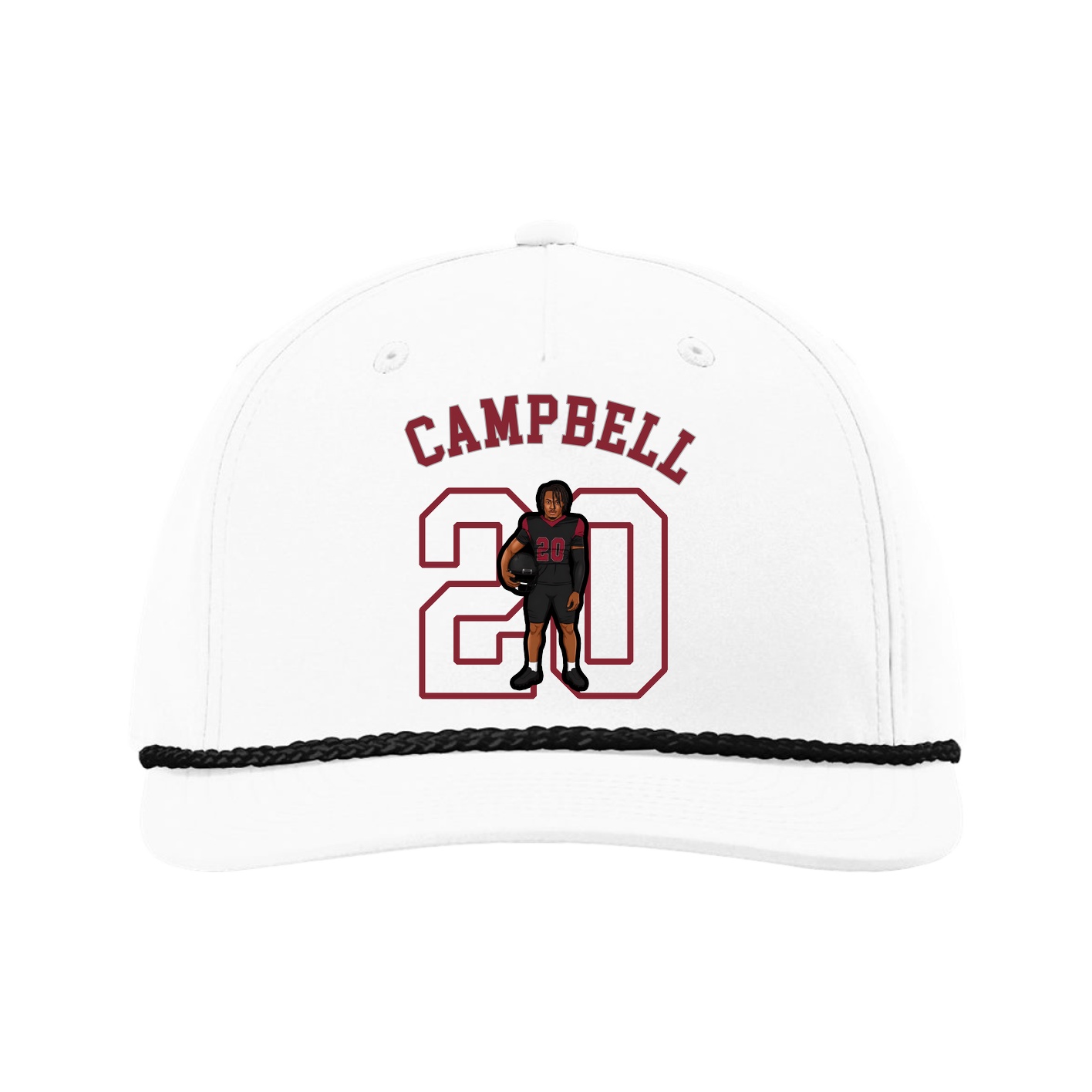 Five-Panel Classic Rope Cap — Shirsey Arch in White