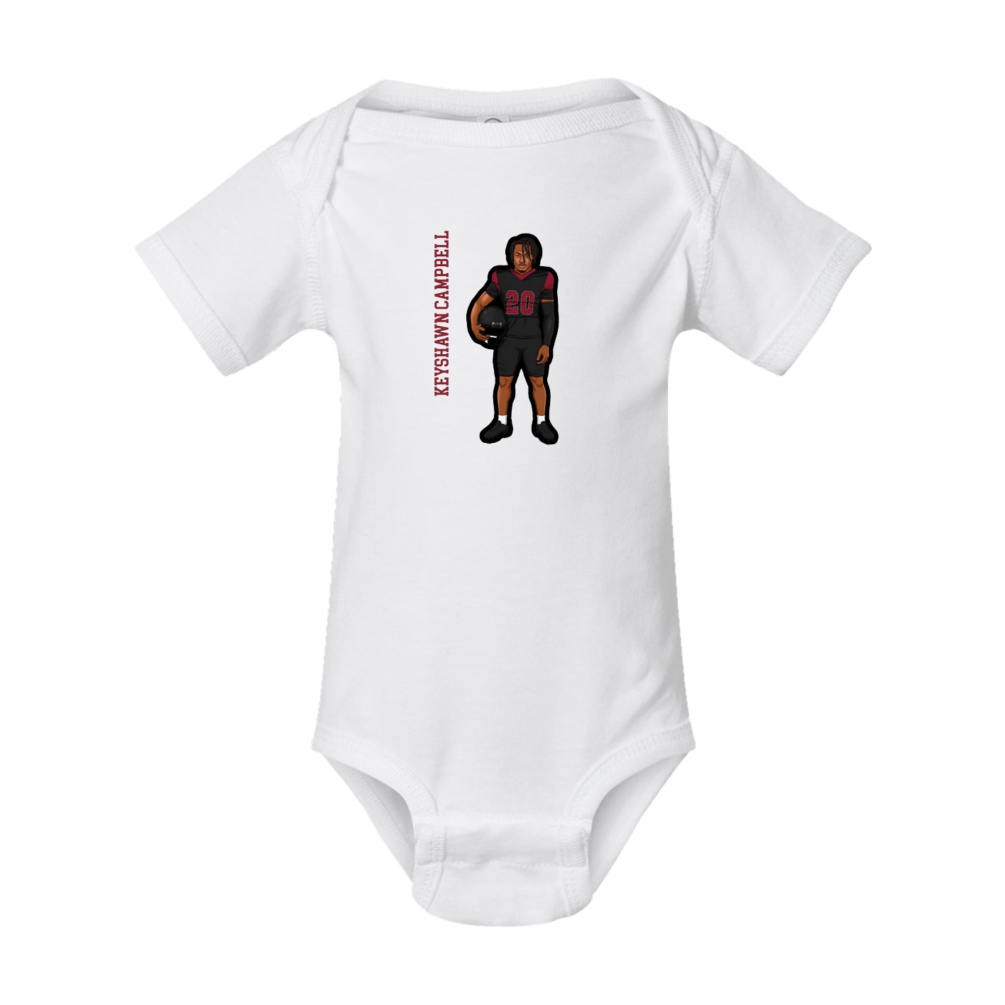 Baby Onesie — Name Vertical in White