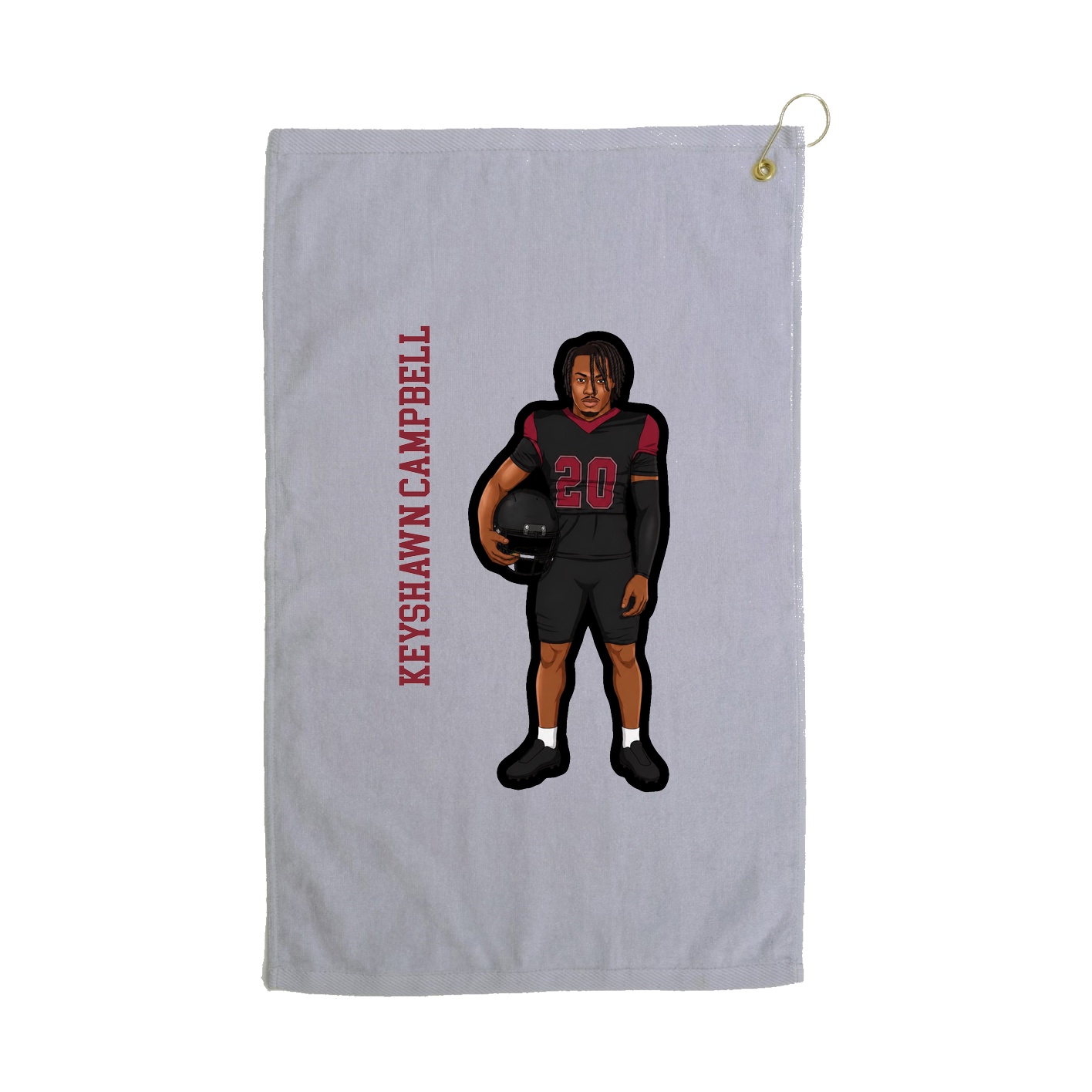 Golf Towel — Name Vertical in Grey