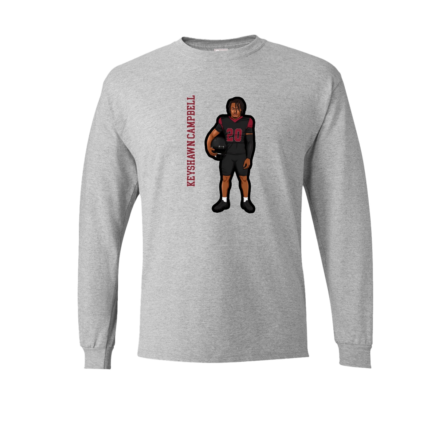 Long Sleeve Tee — Name Vertical in Grey