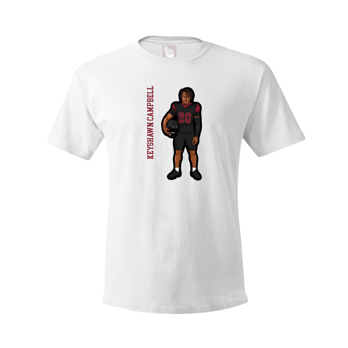 Youth Tee — Name Vertical in White