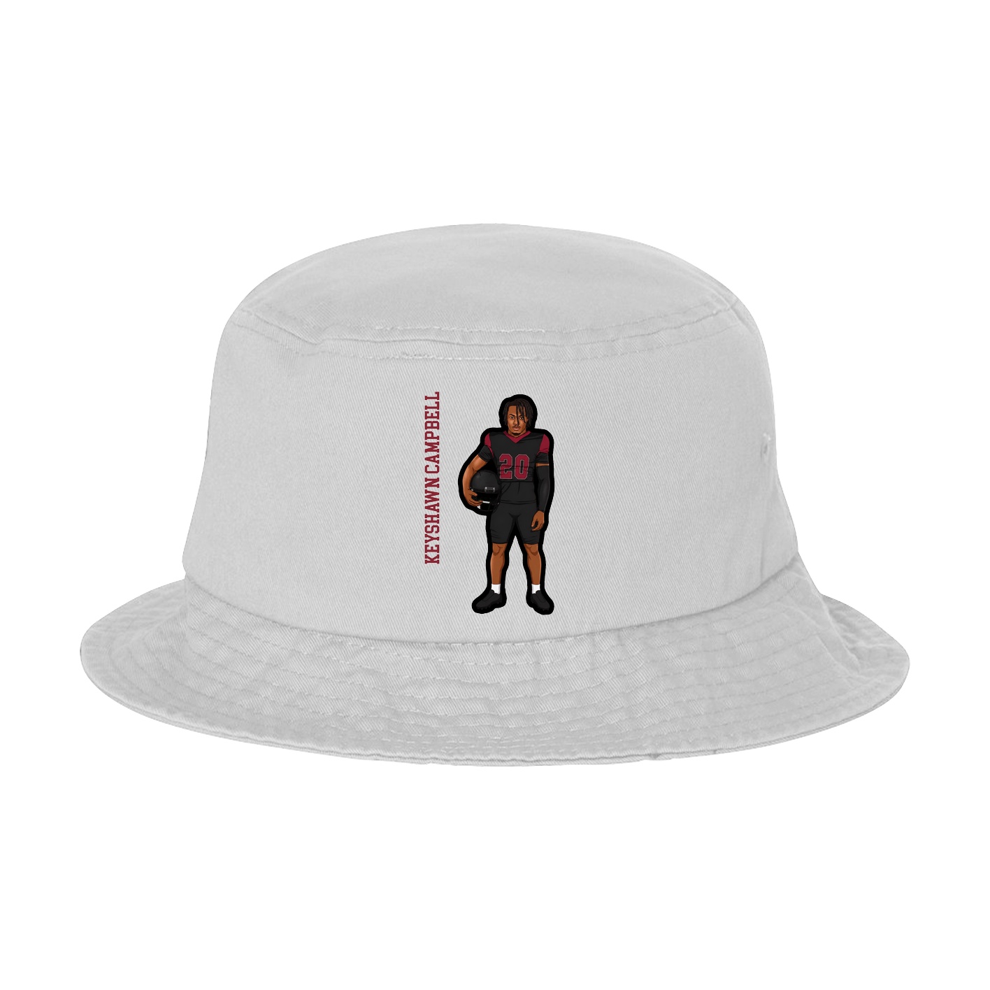 Bucket Cap — Name Vertical in White