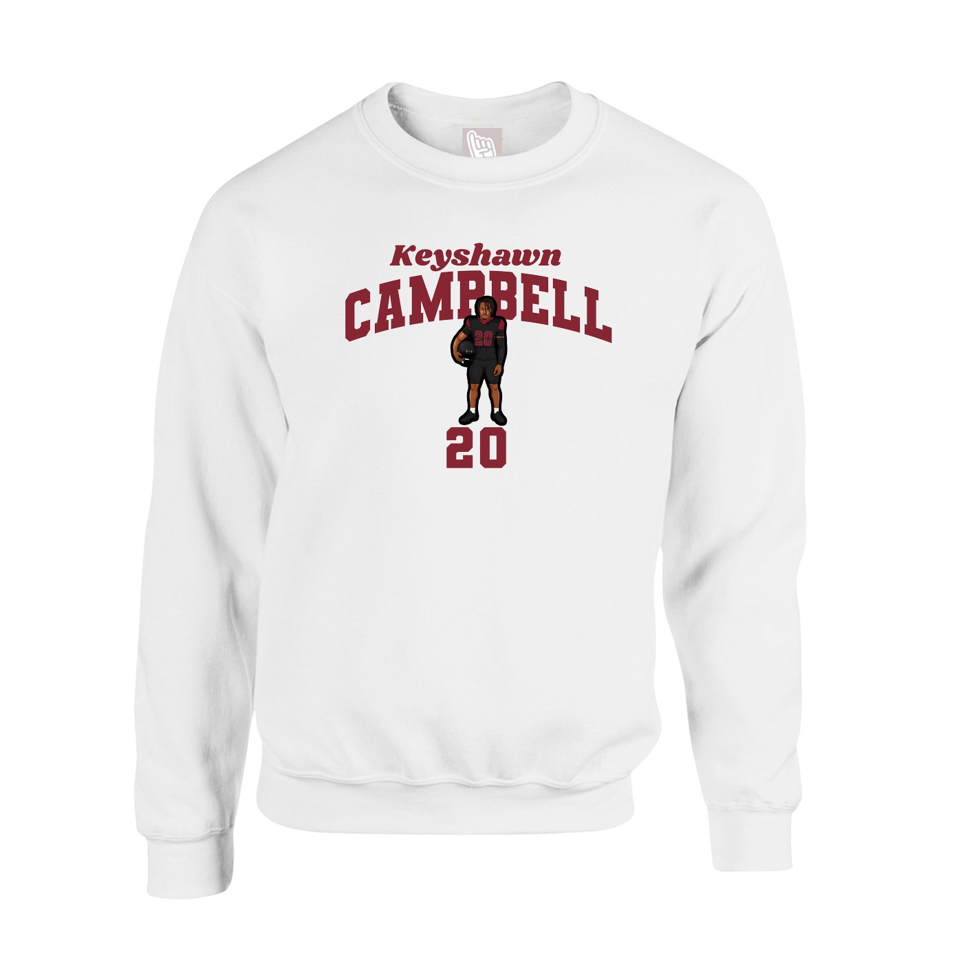 Fleece Crew — Signature Arch in White