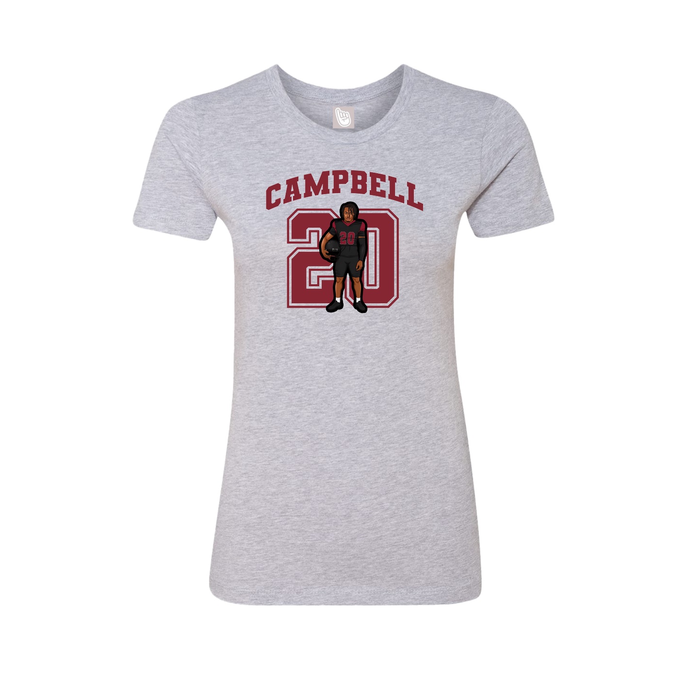 Fitted Women's Tee — Number in Grey