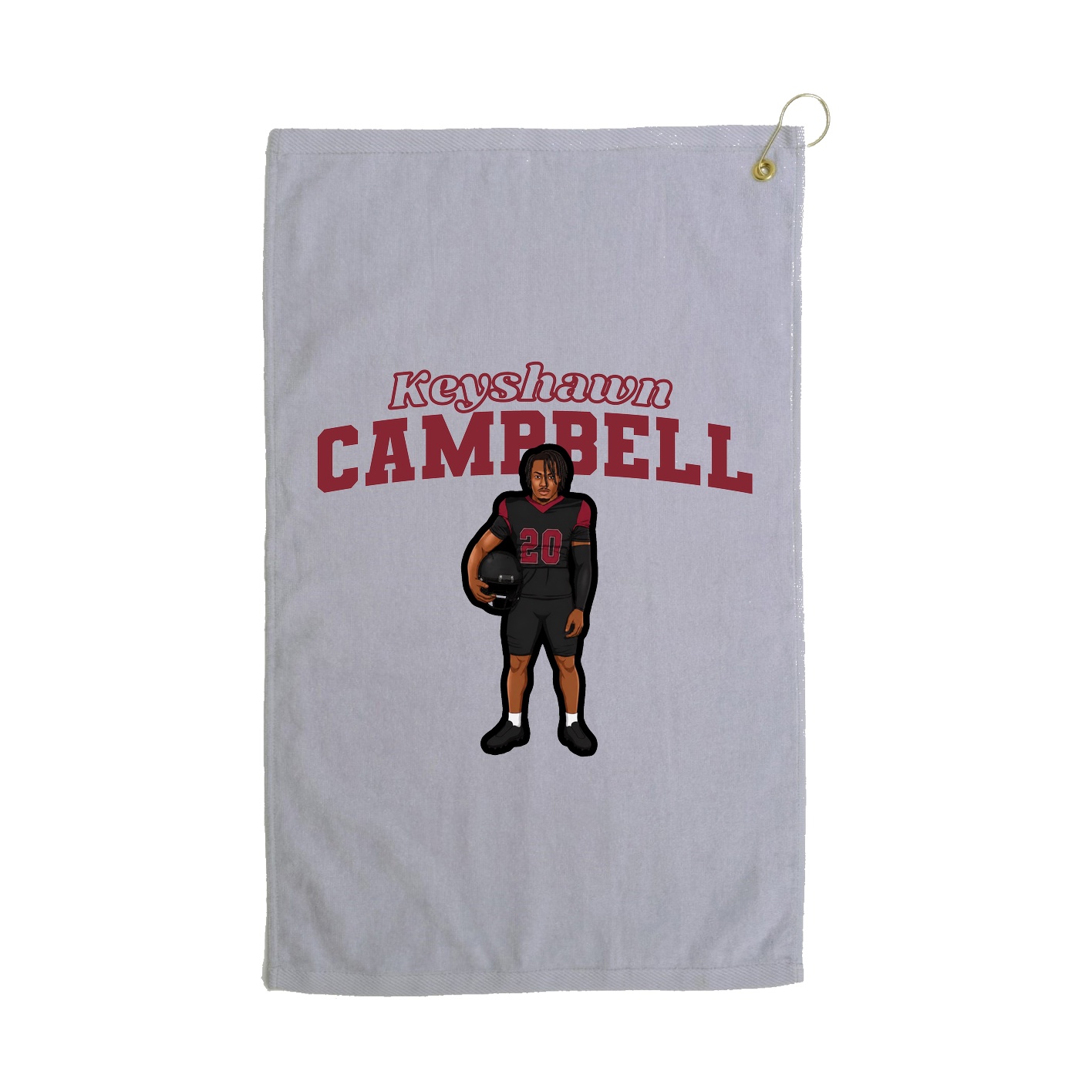 Golf Towel — Name Arch in Grey