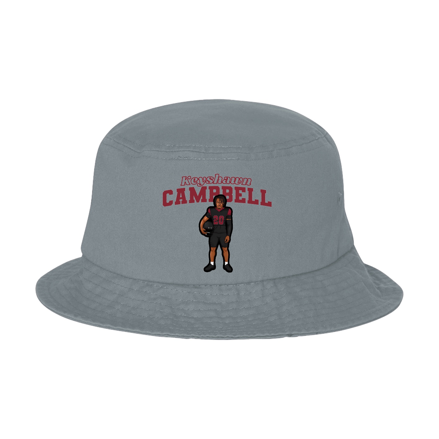 Bucket Cap — Name Arch in Grey